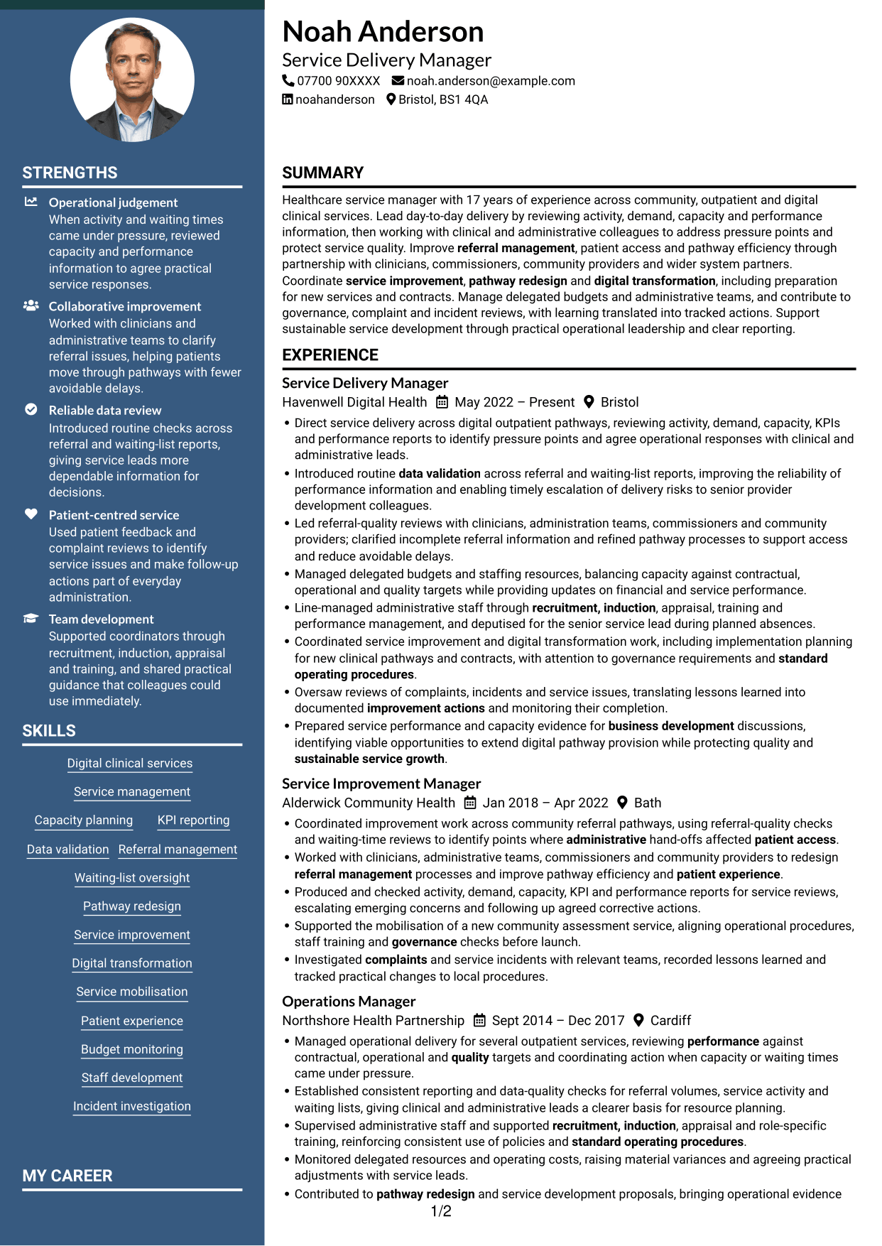 CV example — page 1
