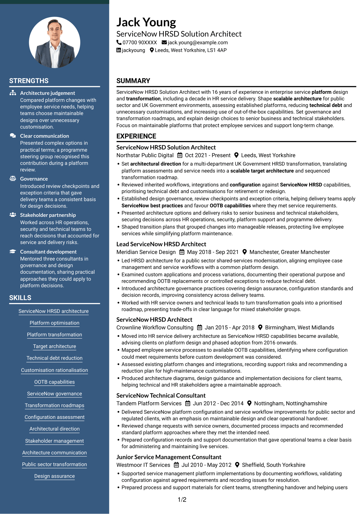 CV example — page 1