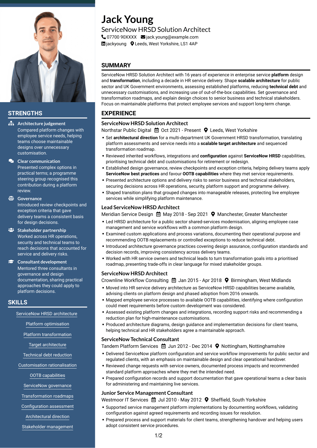 CV example — page 1