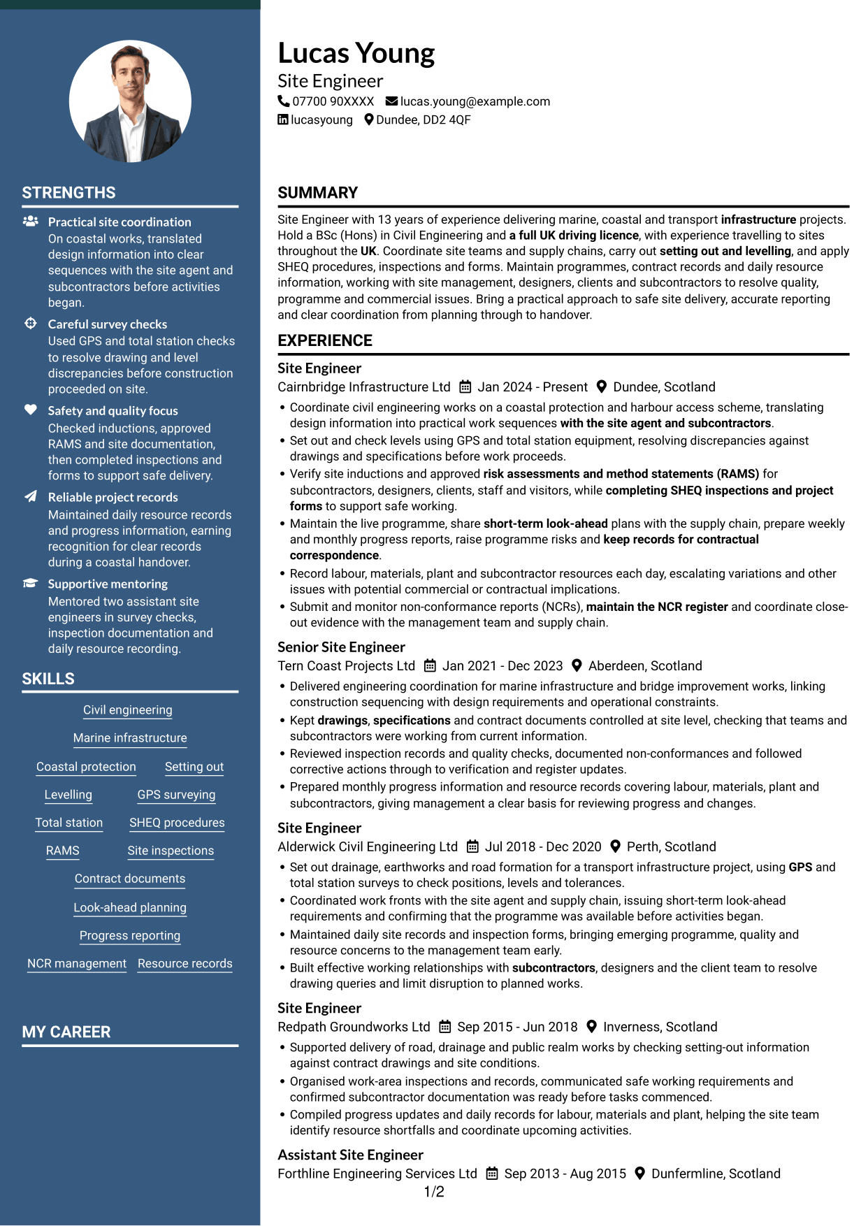 CV example — page 1