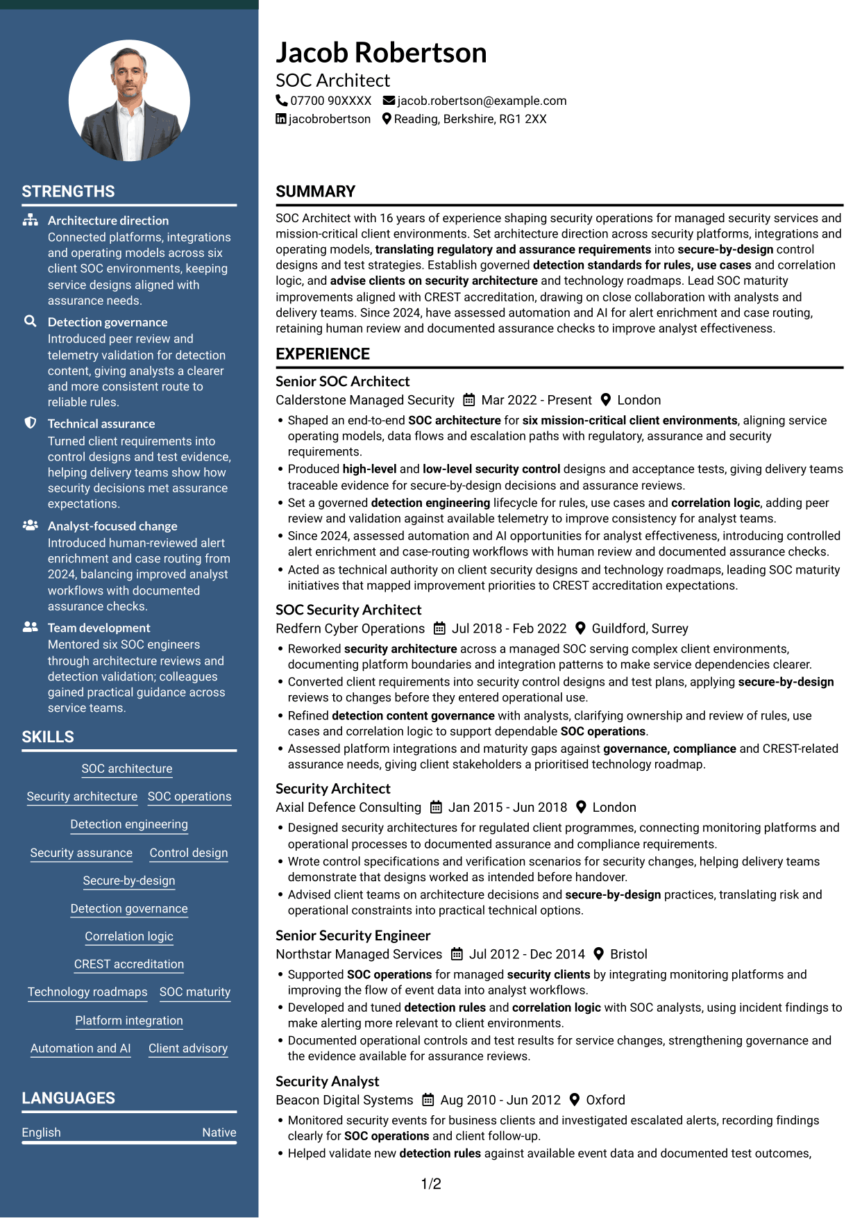 CV example — page 1