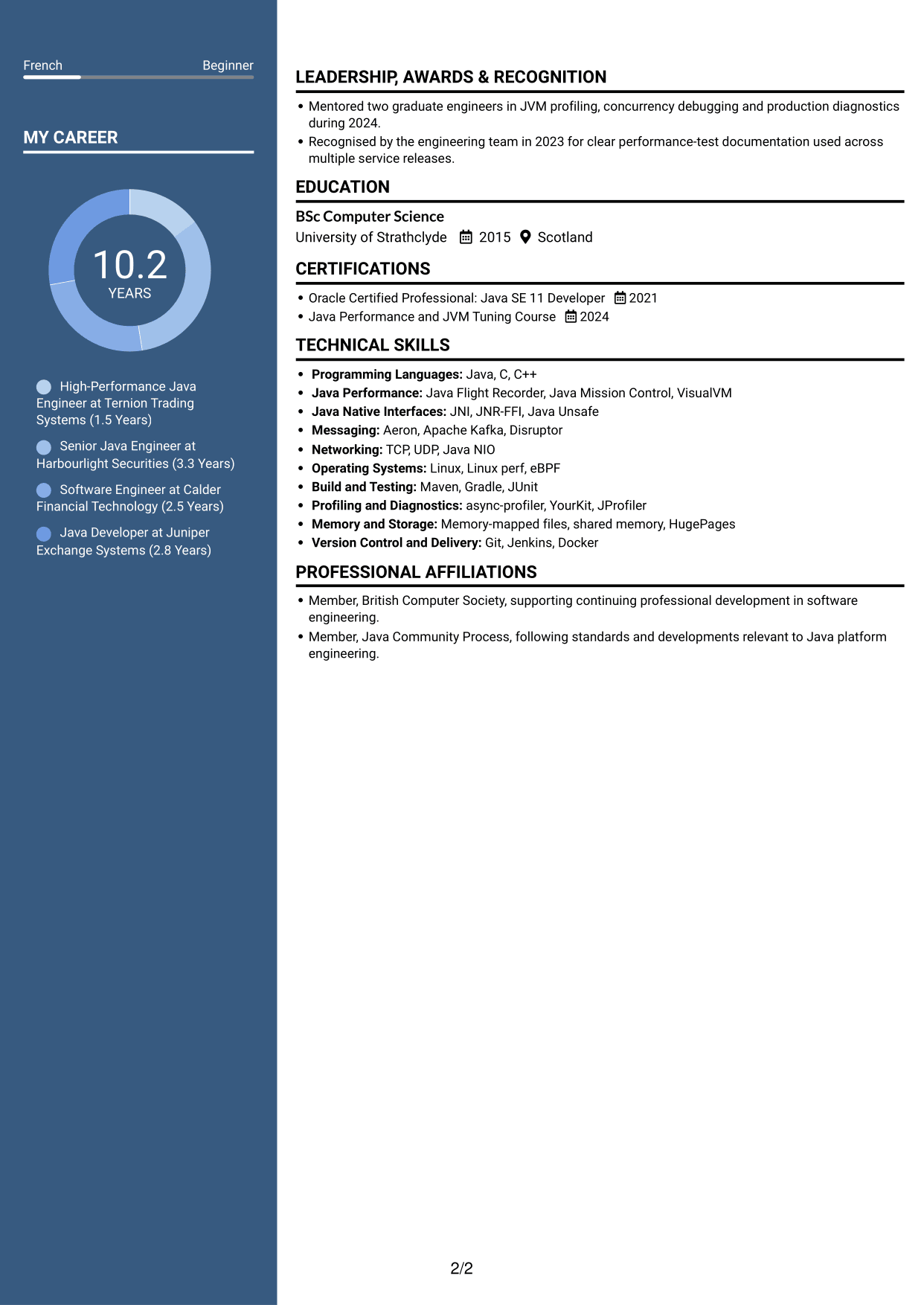 CV example — page 2