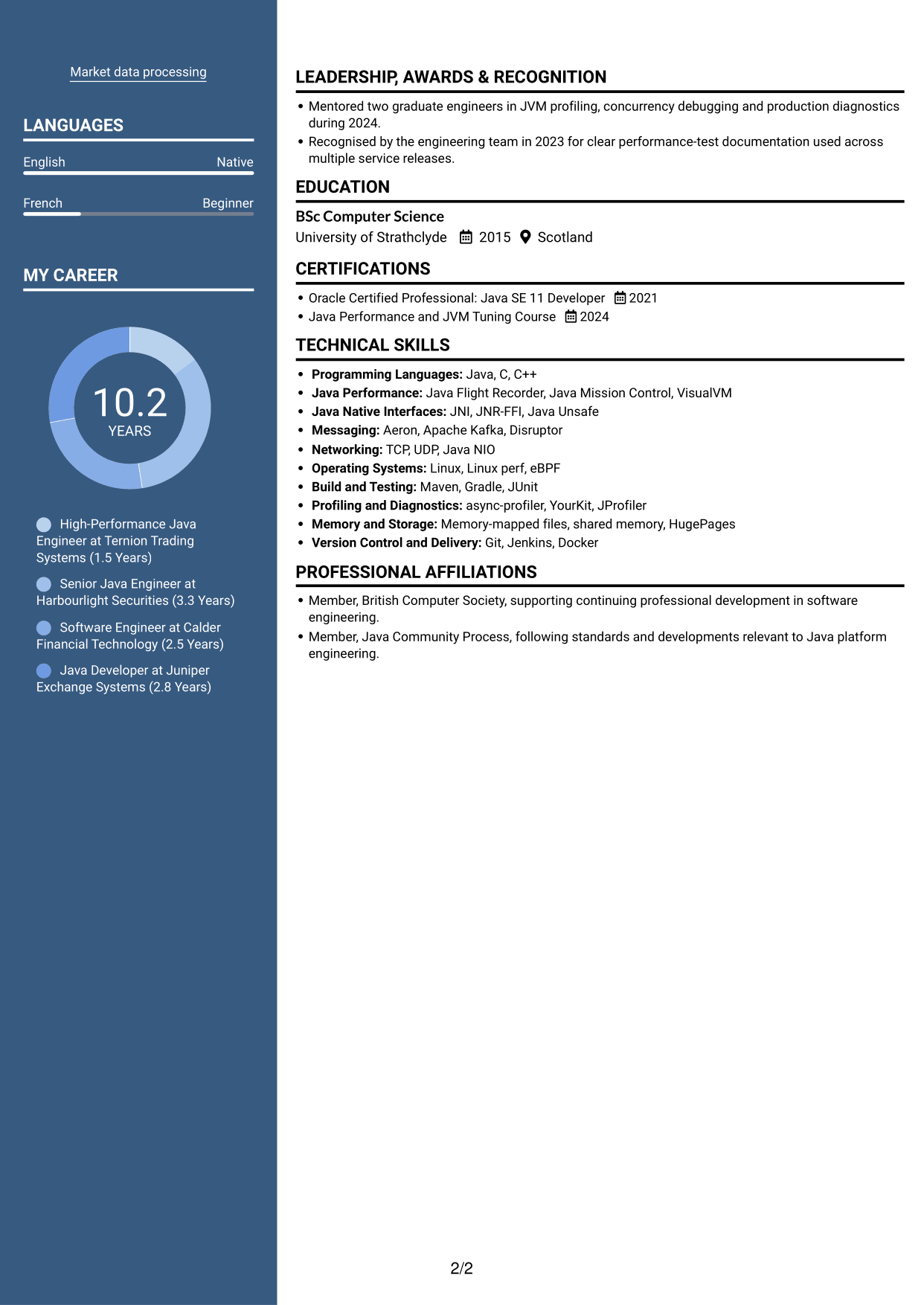 CV example — page 2