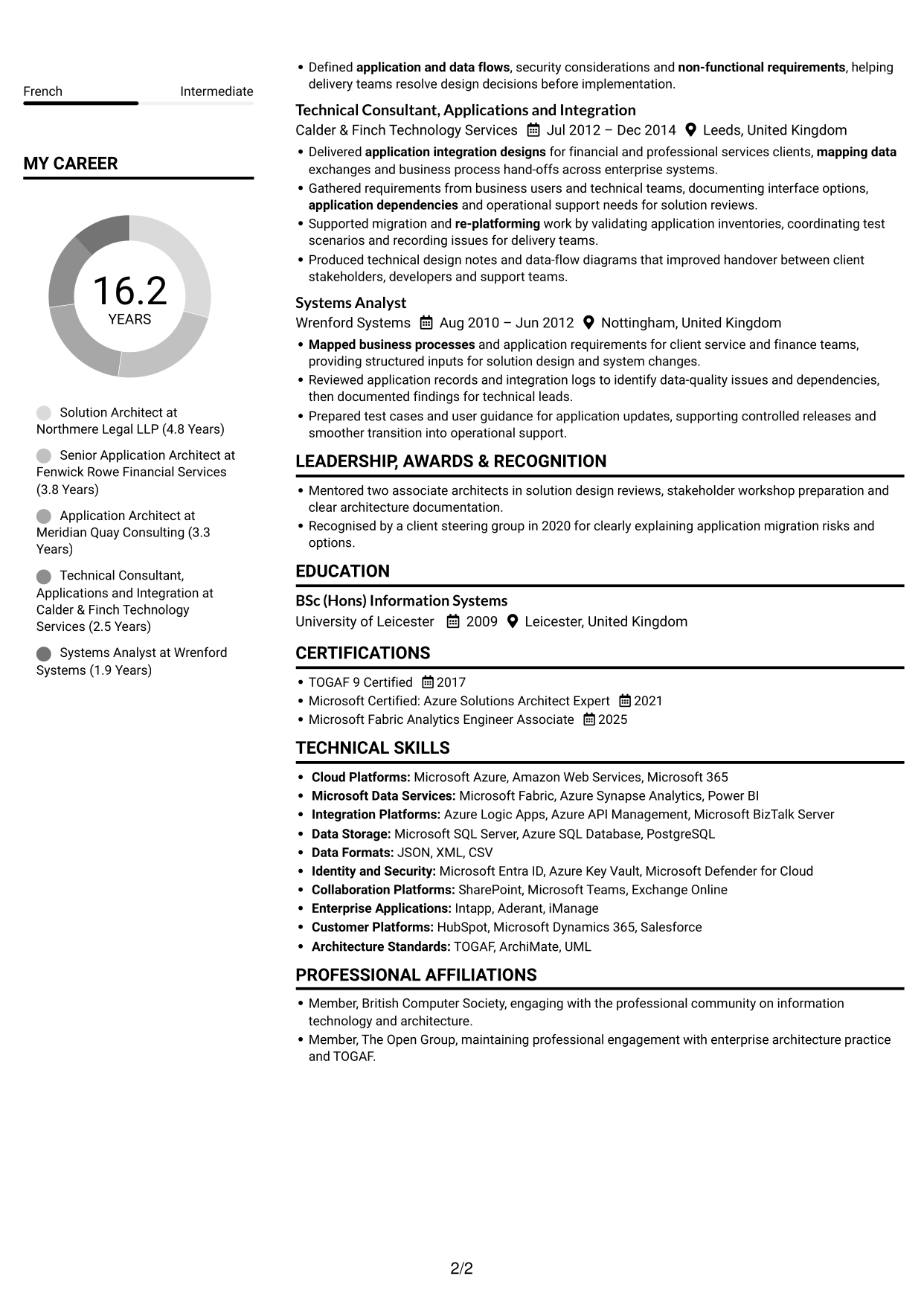 CV example — page 2