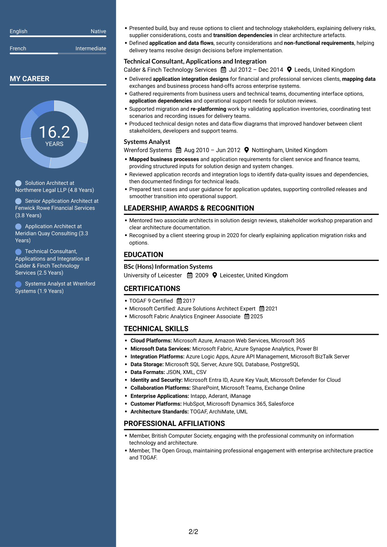 CV example — page 2