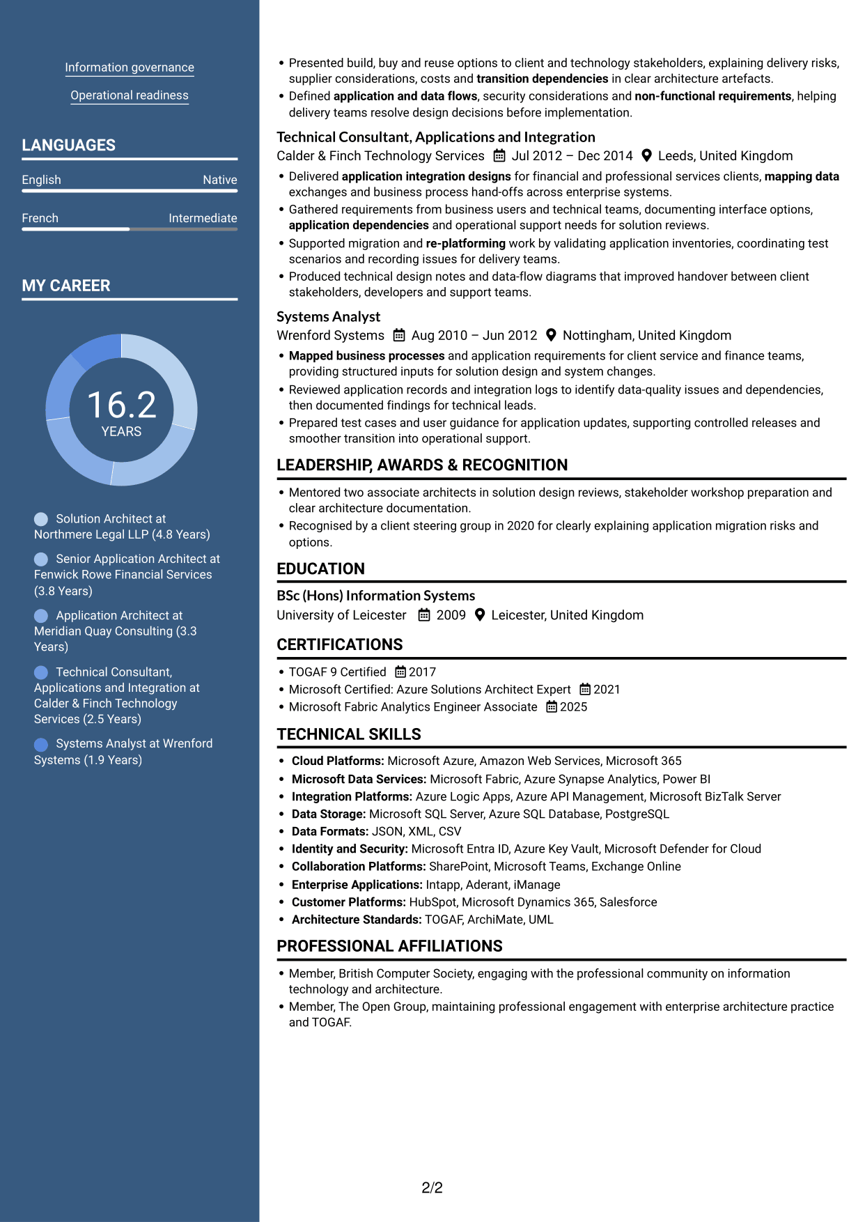 CV example — page 2