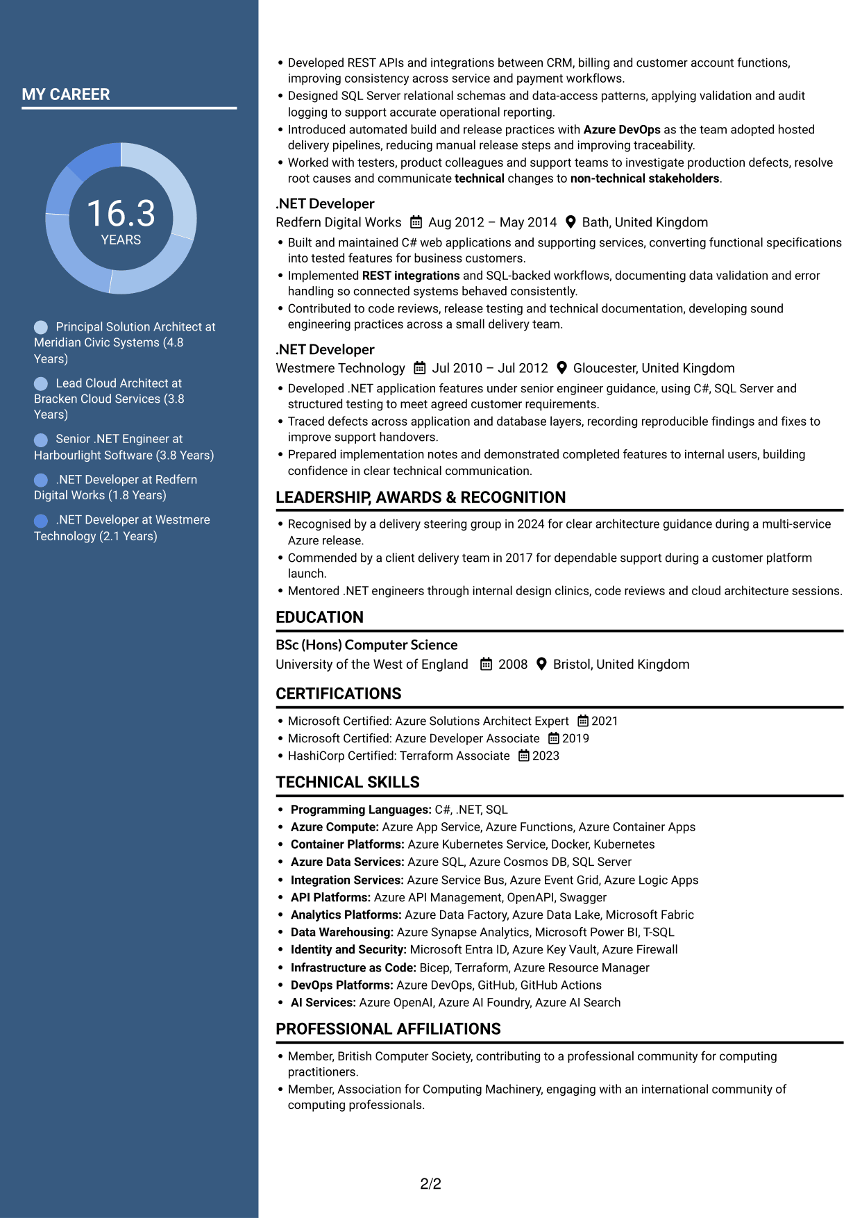 CV example — page 2