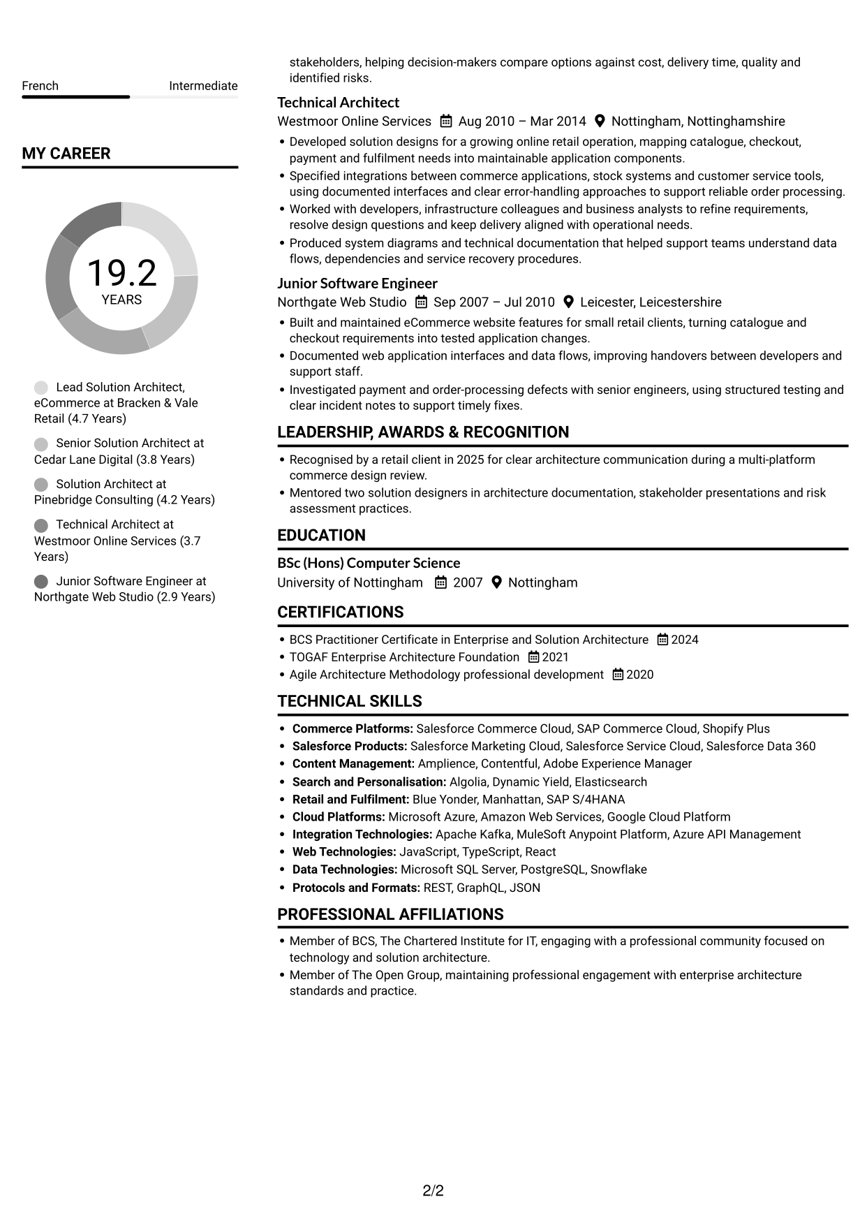 CV example — page 2