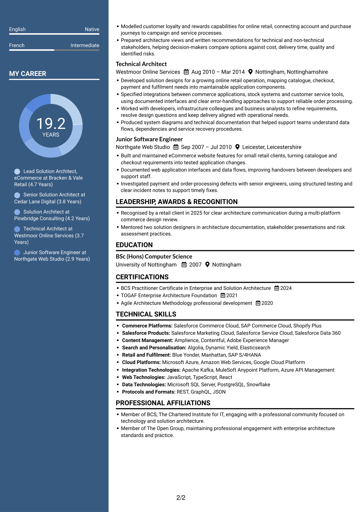 CV example — page 2