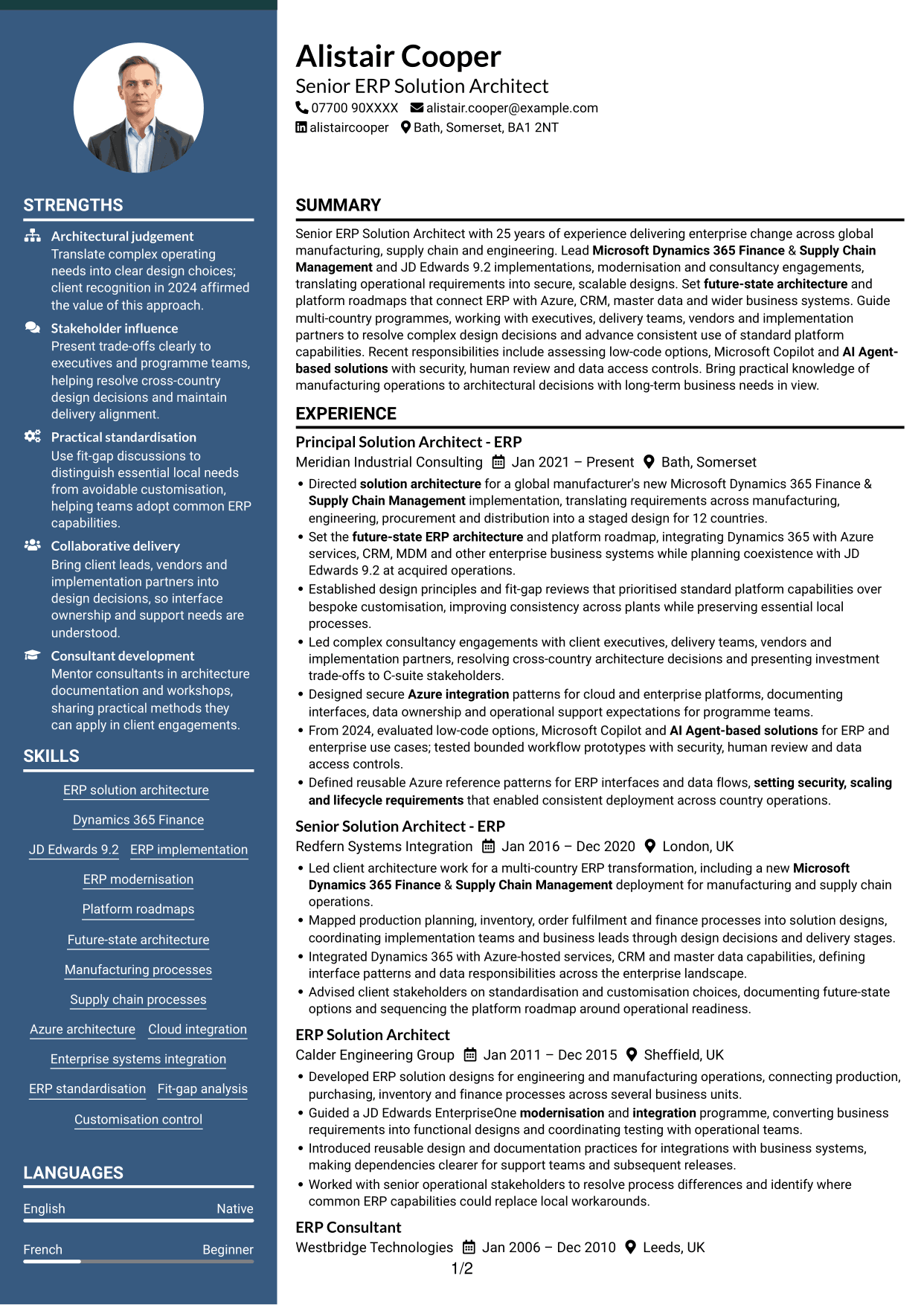 CV example — page 1