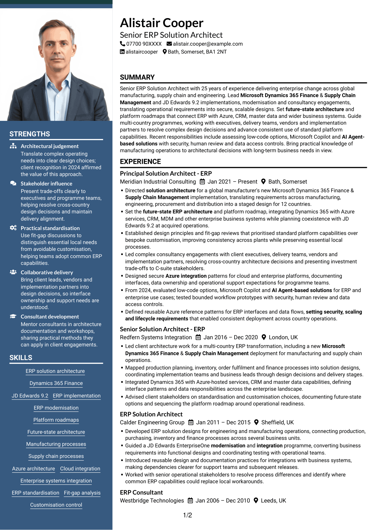 CV example — page 1