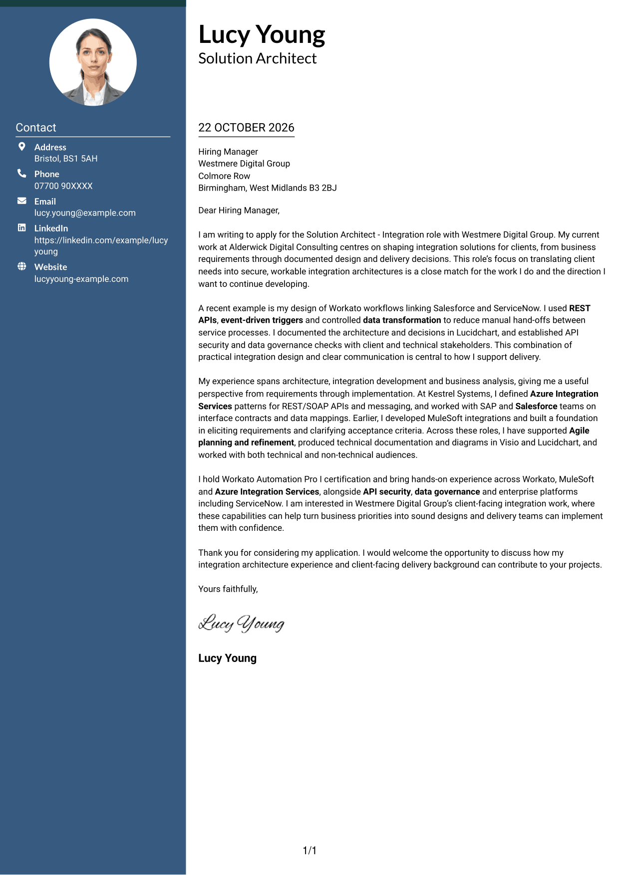 Cover letter example — page 1