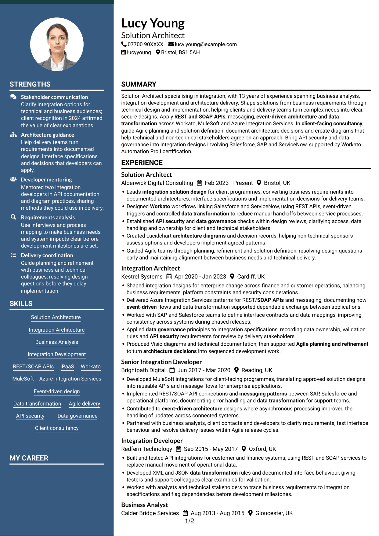 CV example — page 1