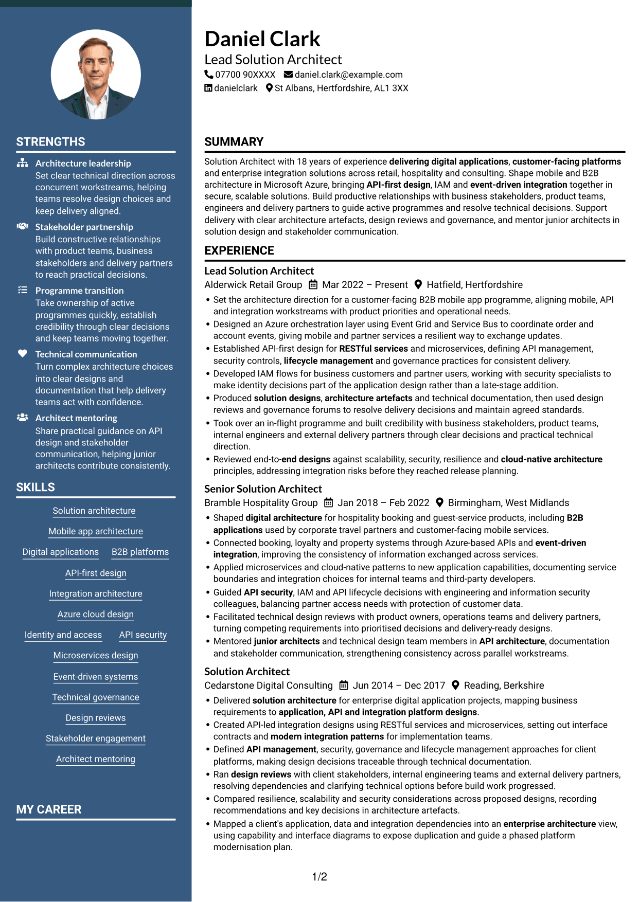 CV example — page 1
