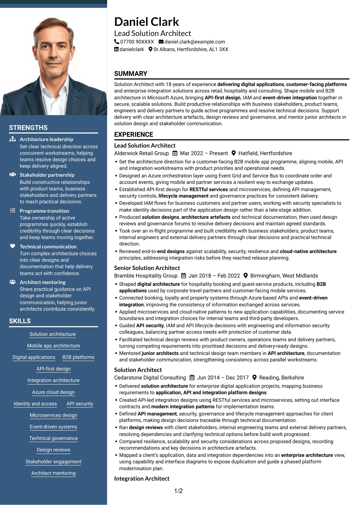CV example — page 1