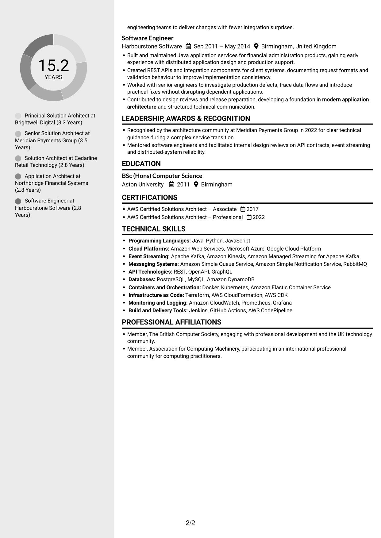 CV example — page 2