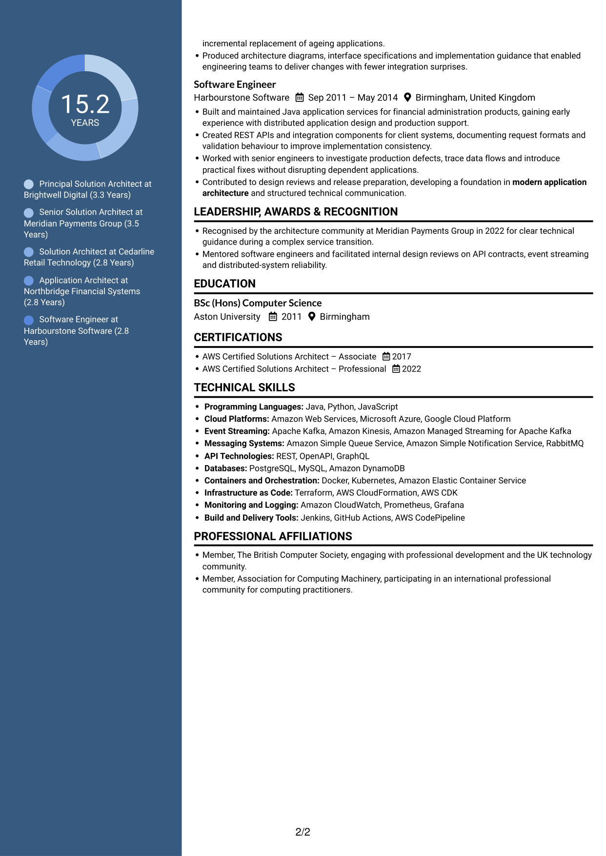CV example — page 2