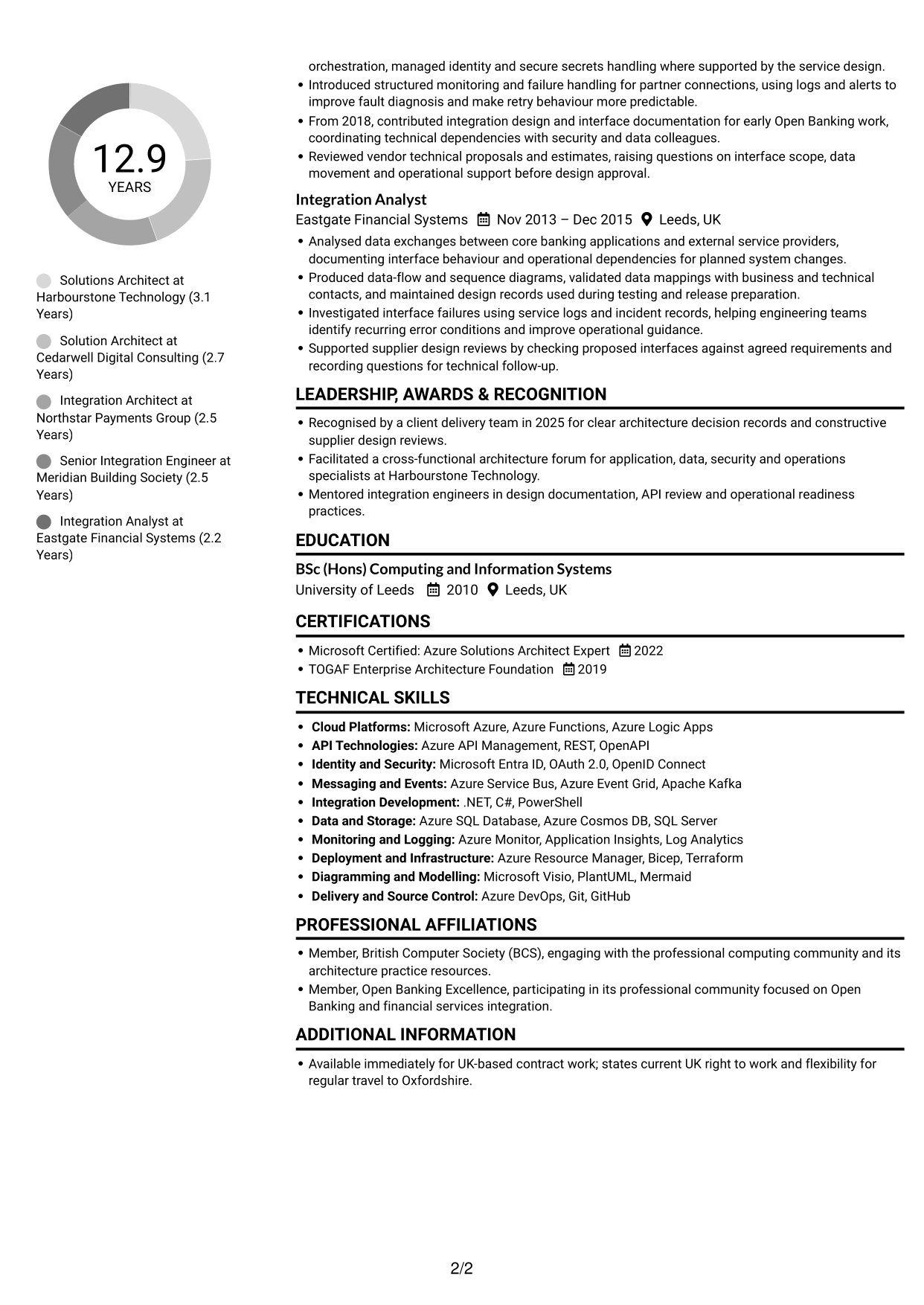 CV example — page 2