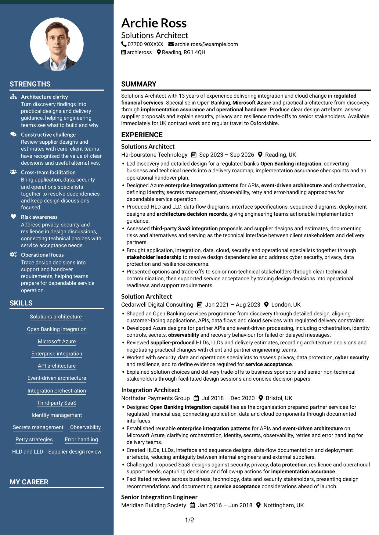 CV example — page 1