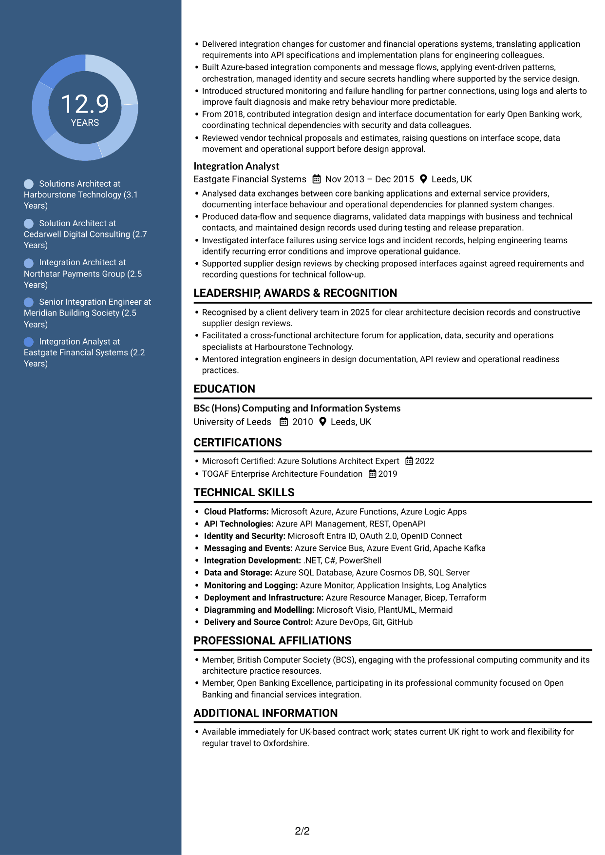 CV example — page 2