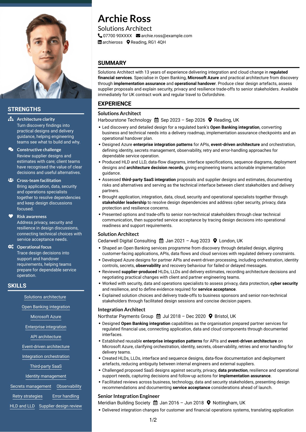 CV example — page 1