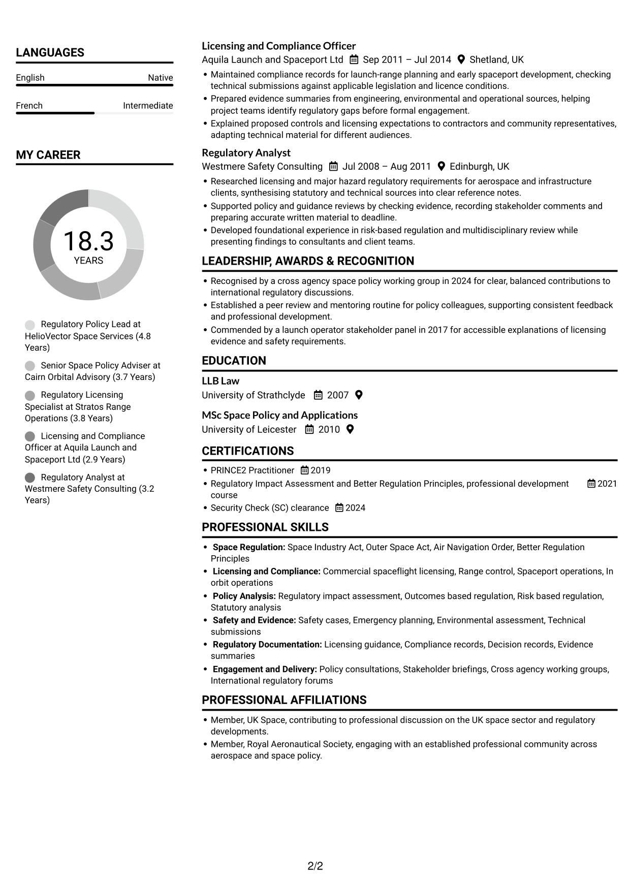 CV example — page 2