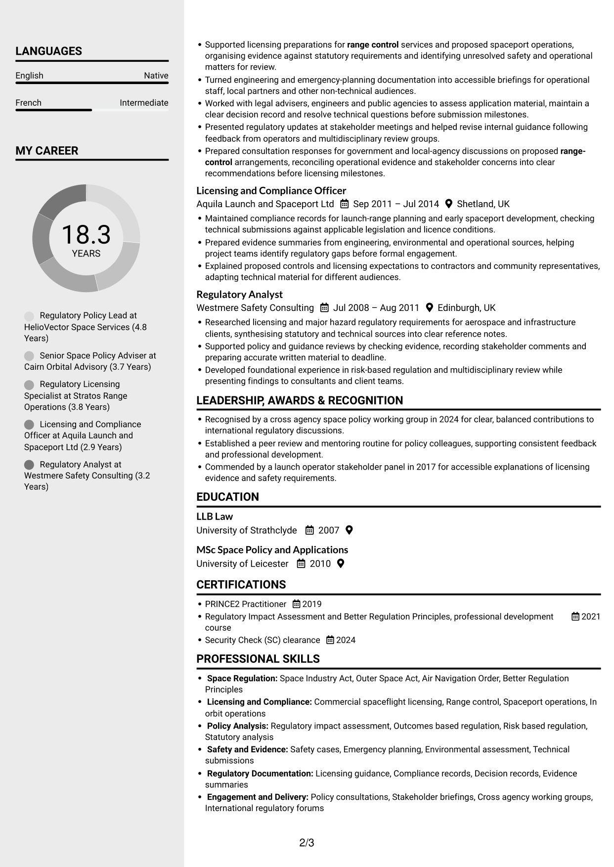 CV example — page 2