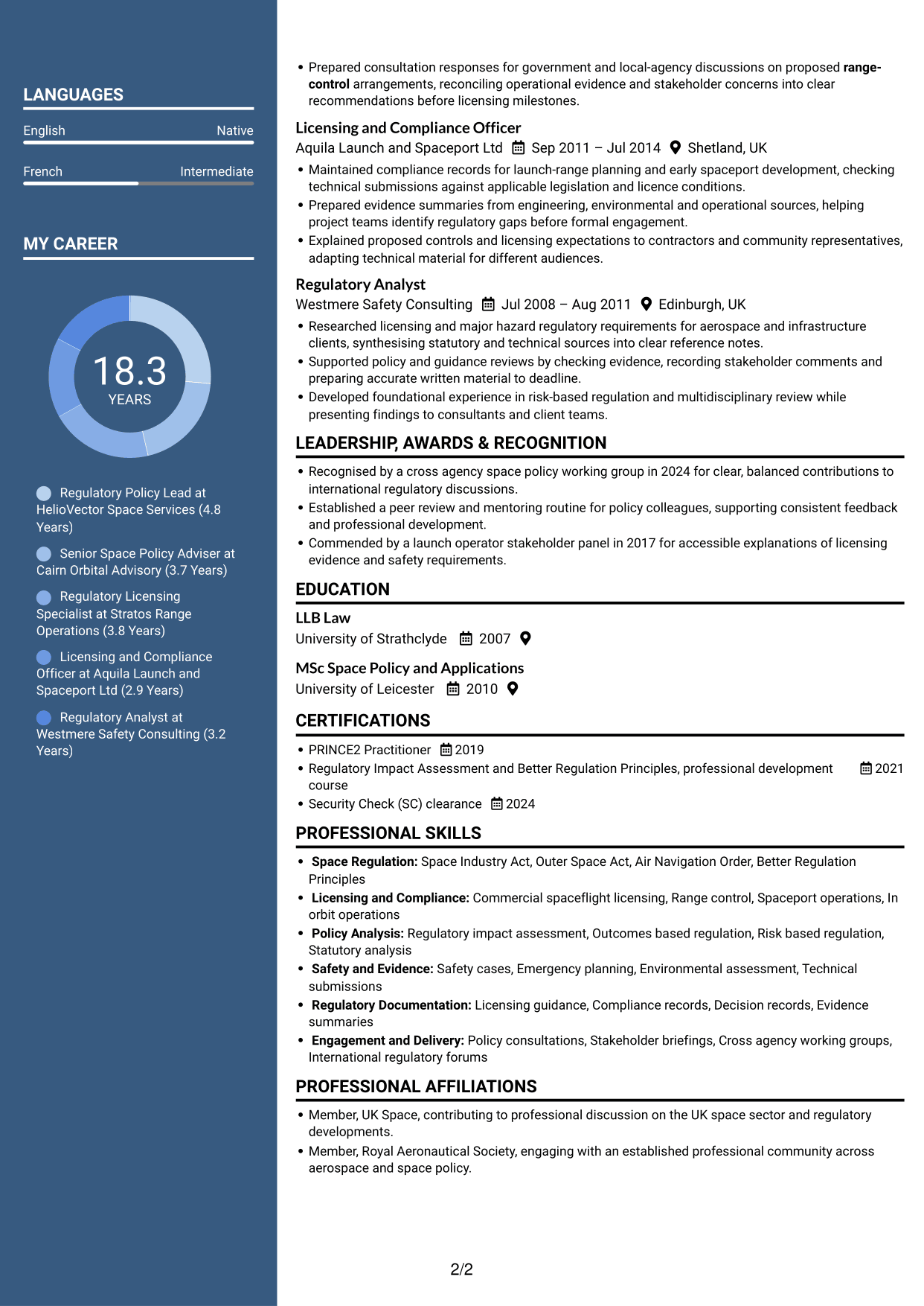 CV example — page 2