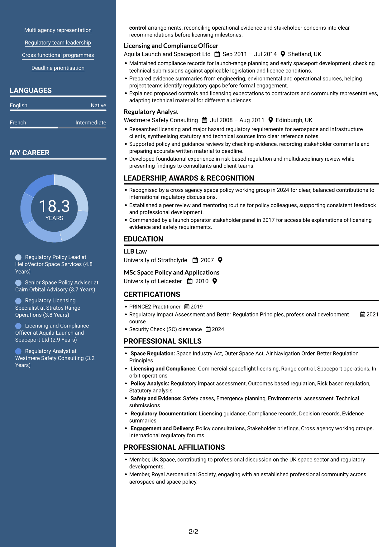 CV example — page 2