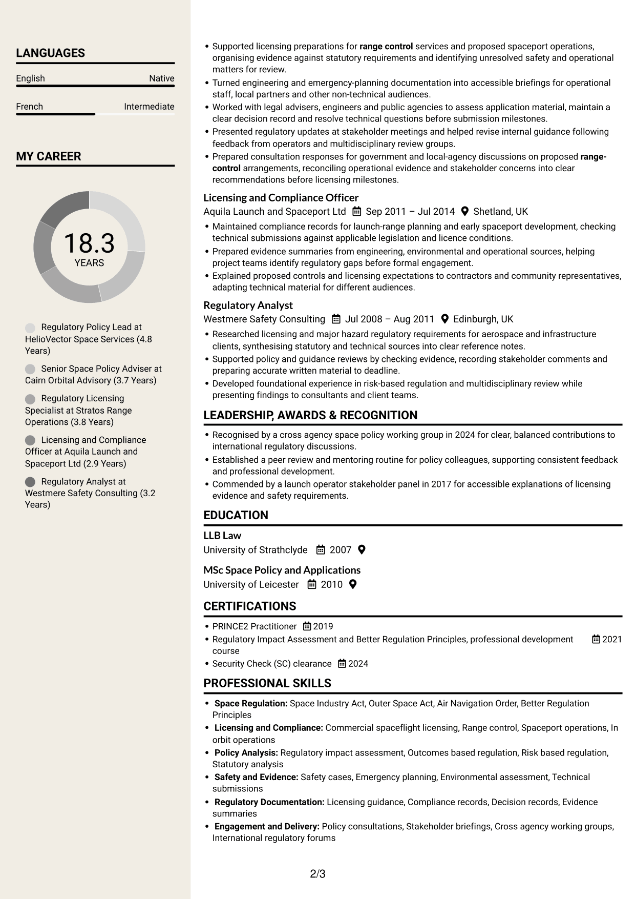 CV example — page 2