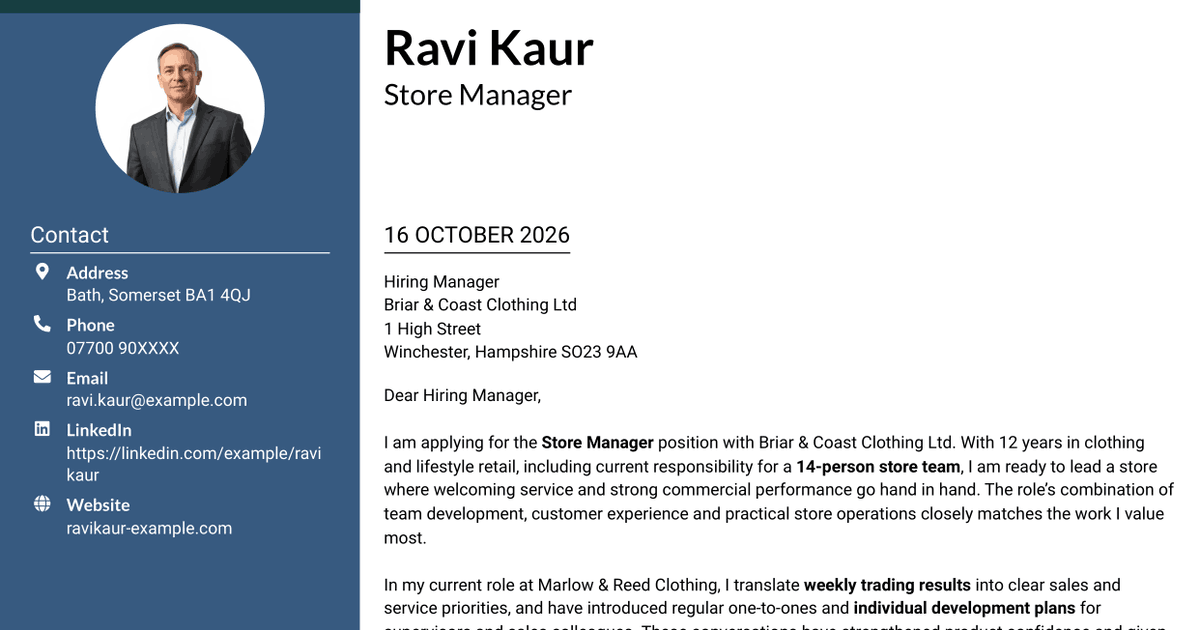 7 Store Manager - Retail Sales and Store Operations Cover Letter Templates with Example