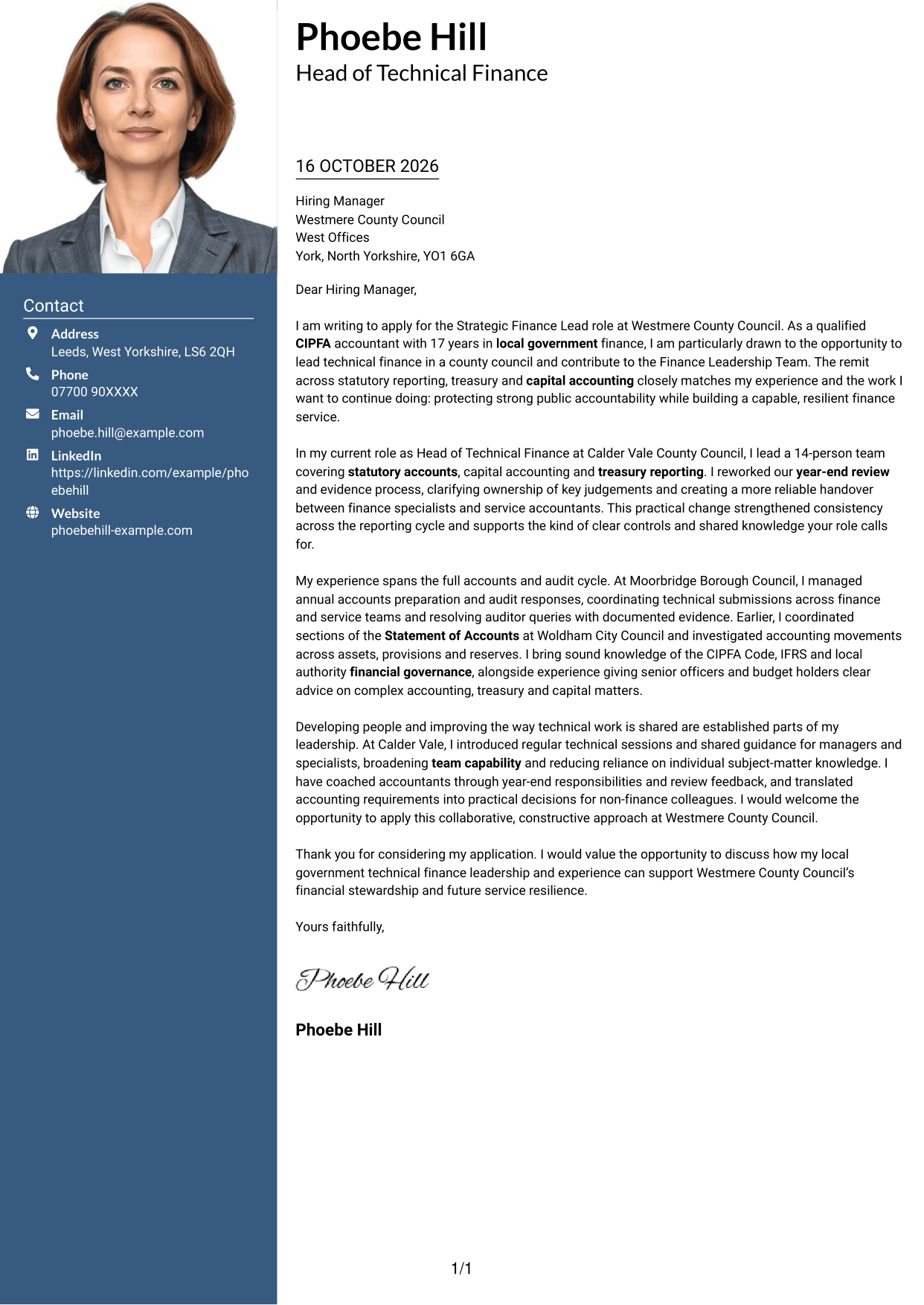 Cover letter example — page 1