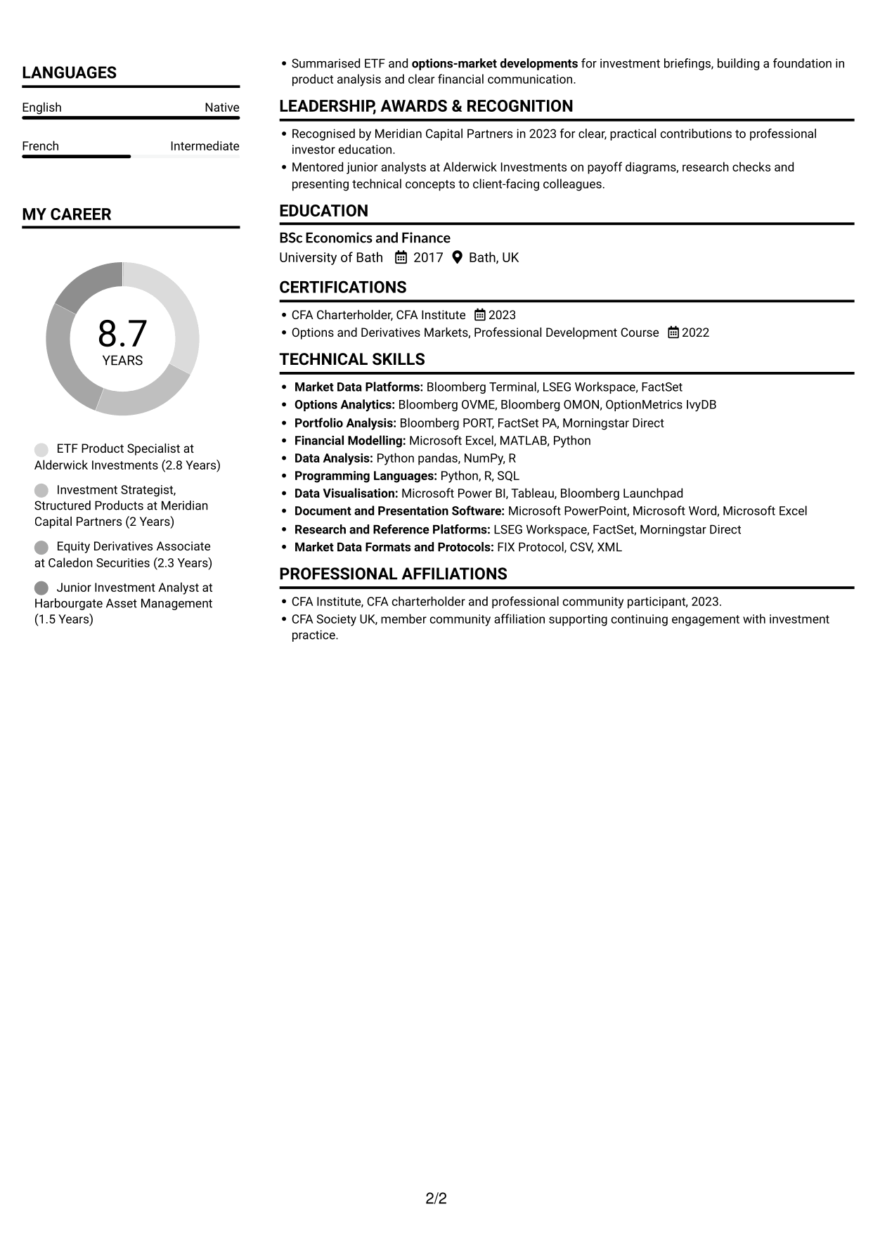 CV example — page 2