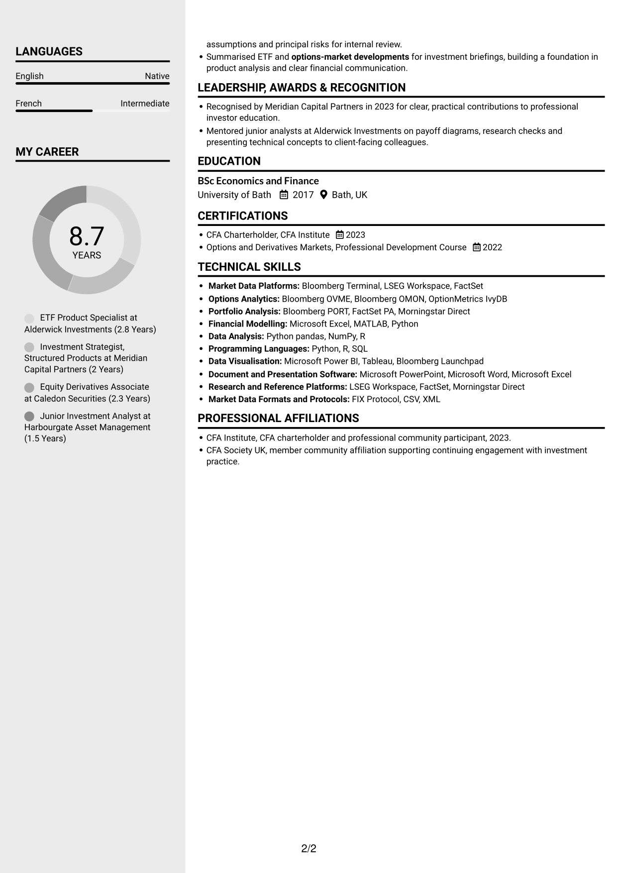 CV example — page 2