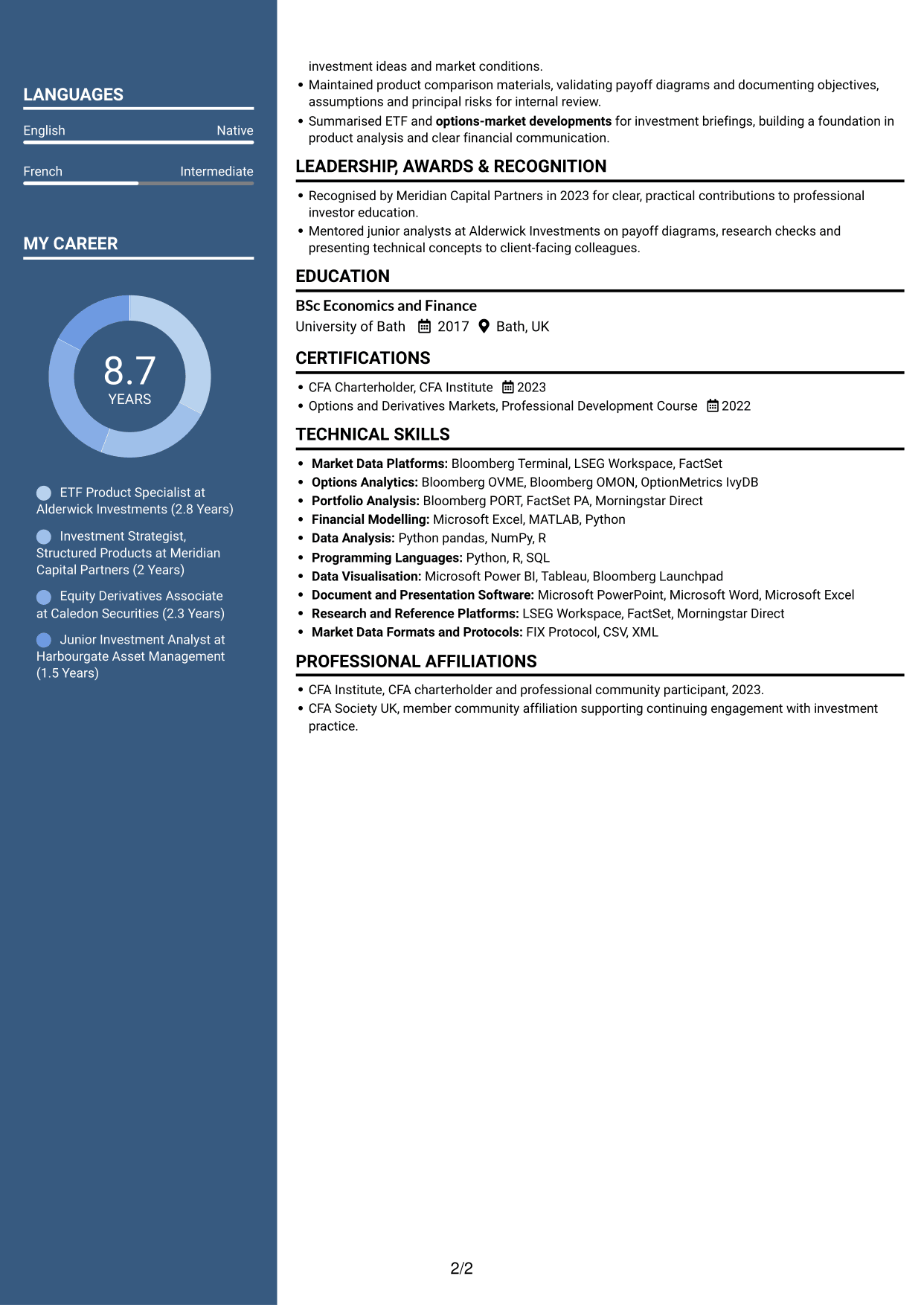 CV example — page 2