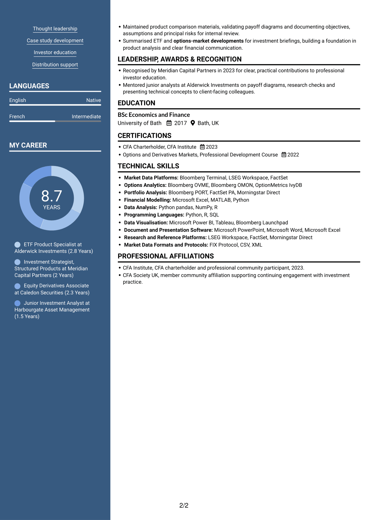 CV example — page 2