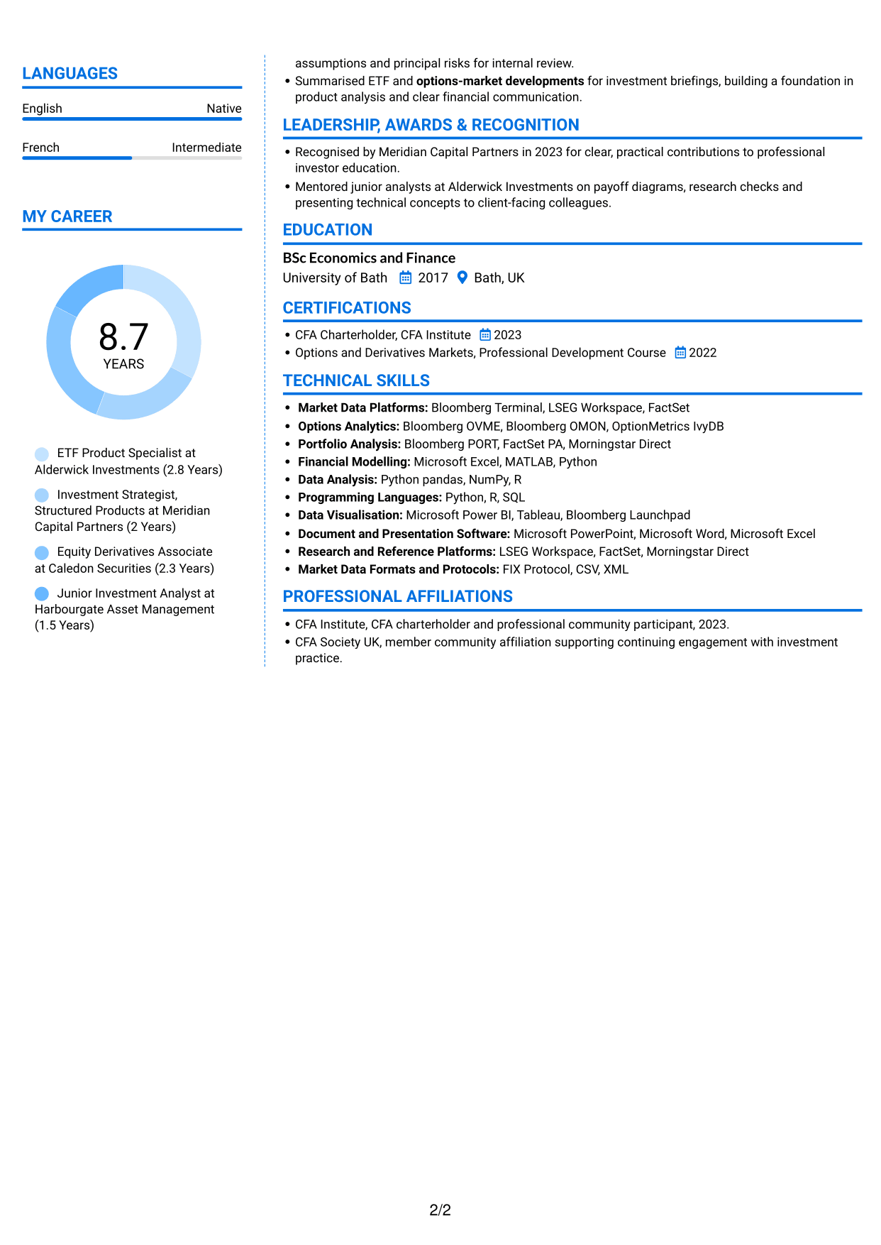 CV example — page 2