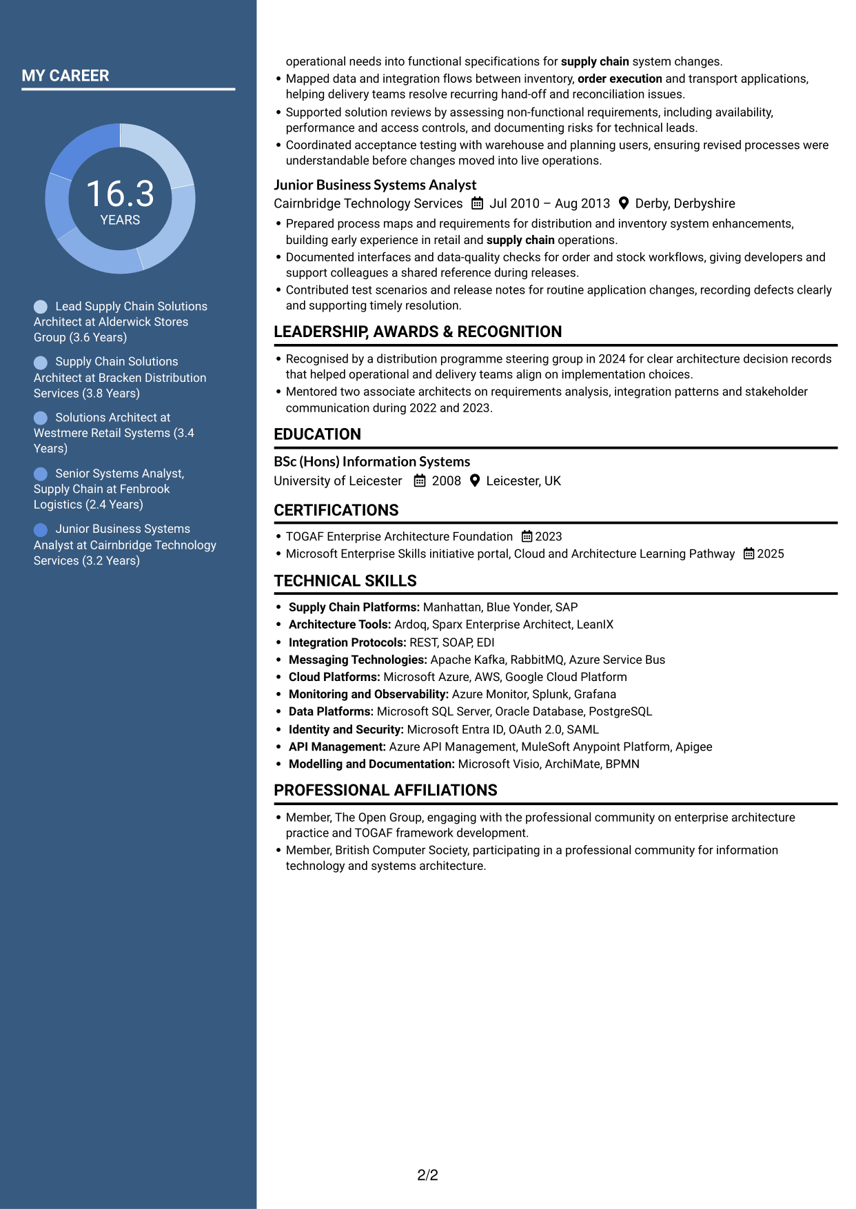CV example — page 2