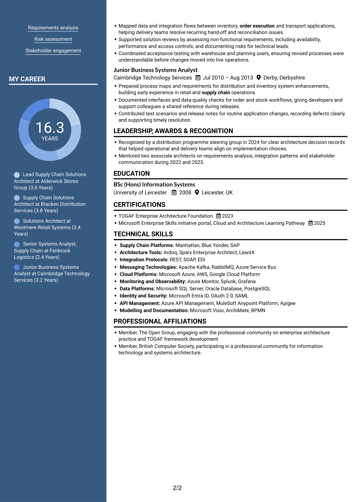CV example — page 2