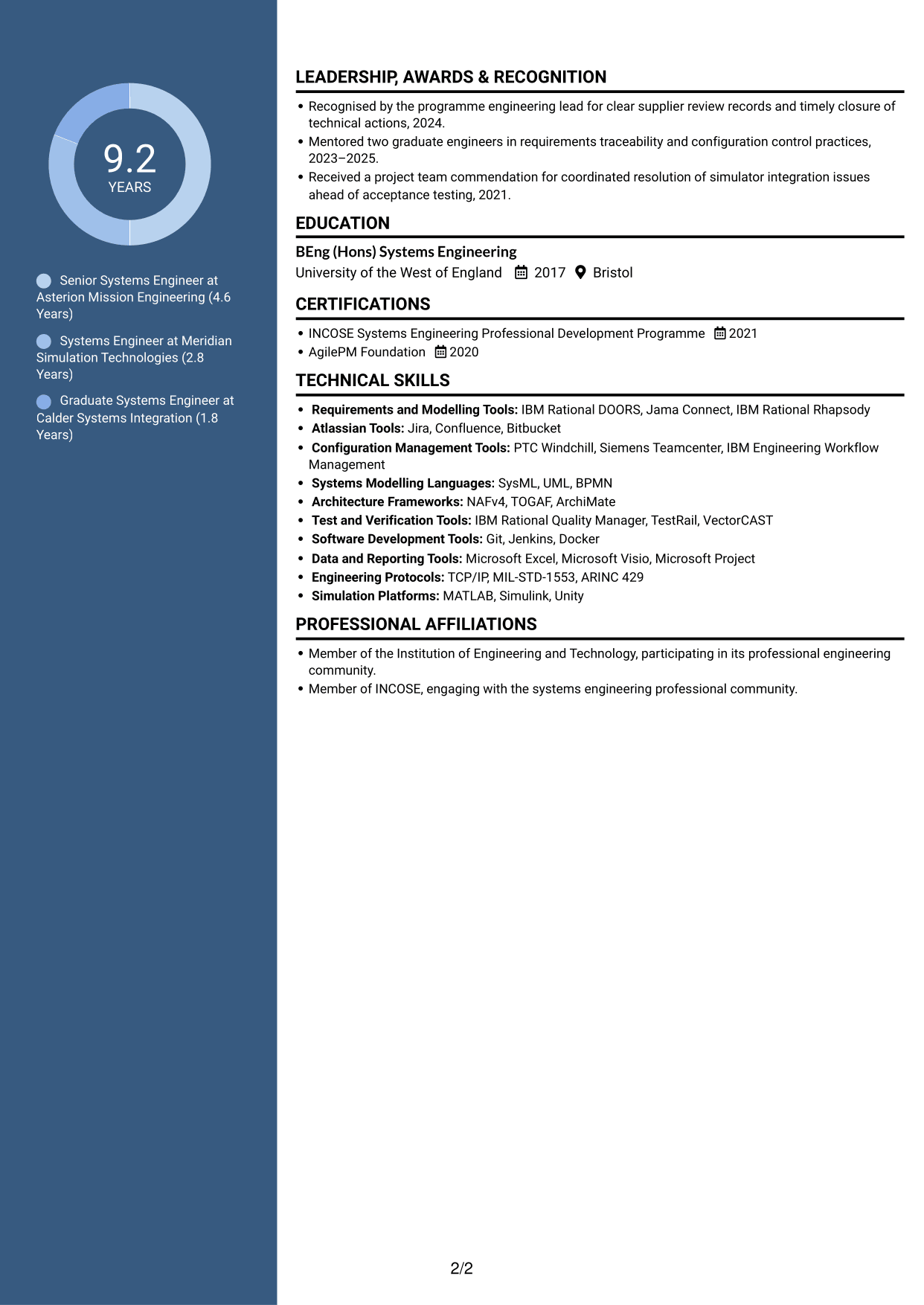 CV example — page 2