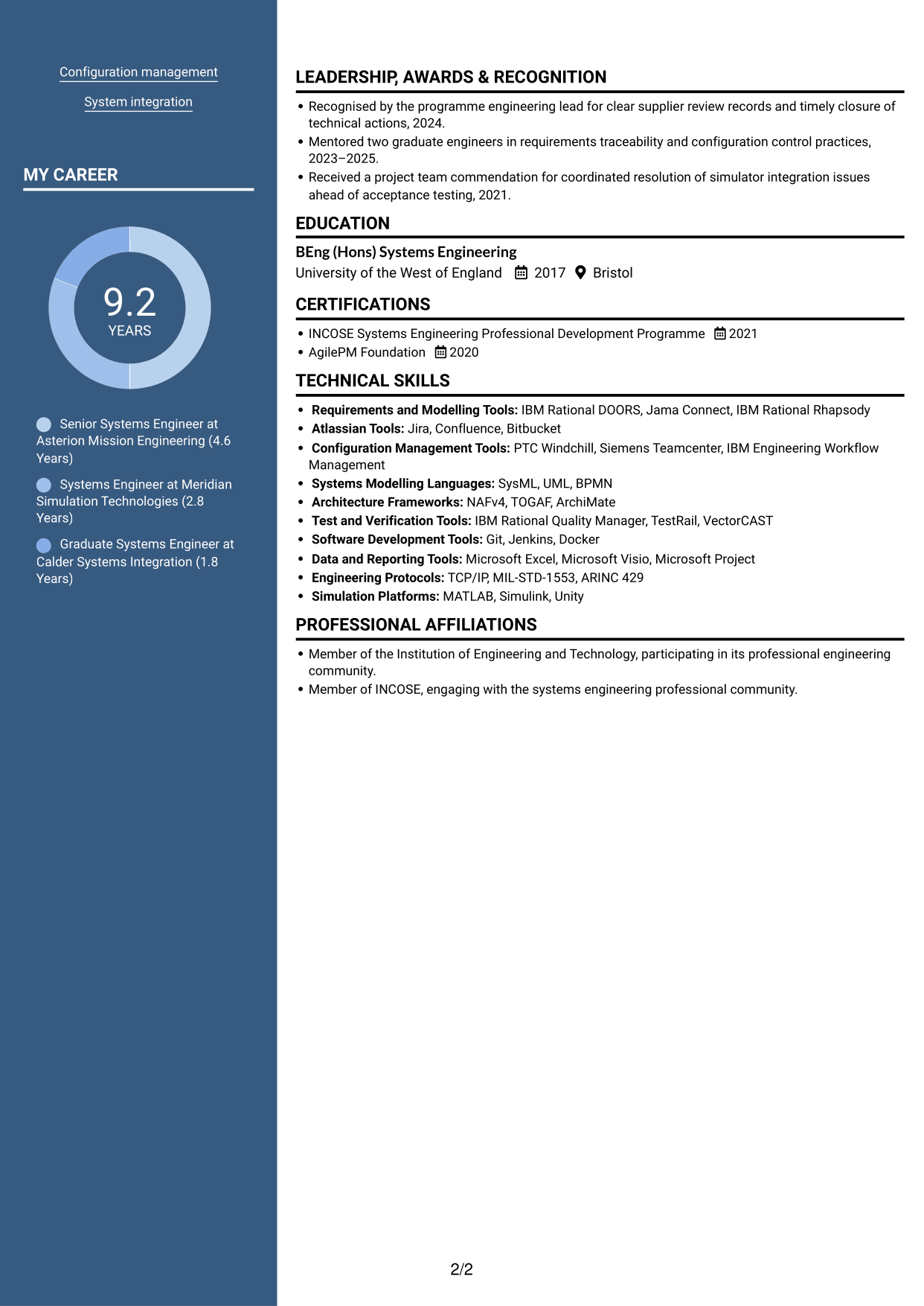 CV example — page 2
