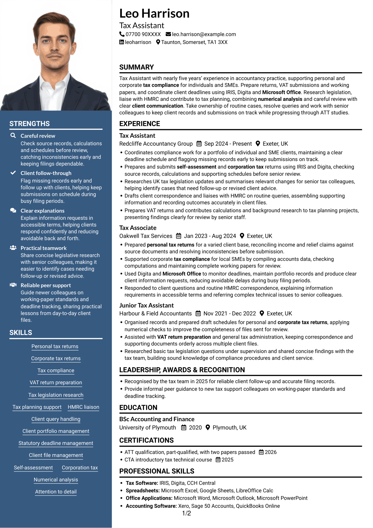 CV example — page 1