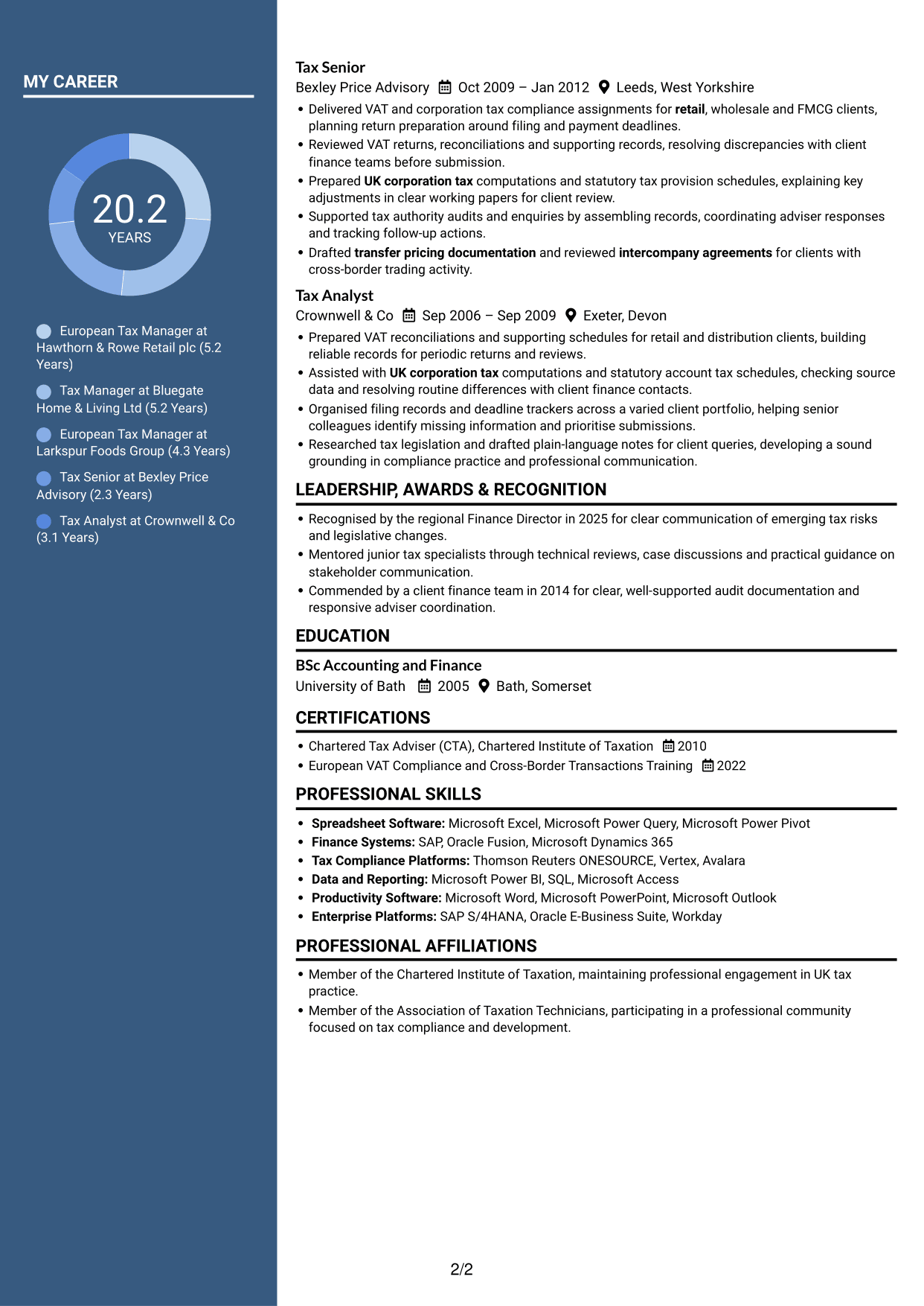 CV example — page 2