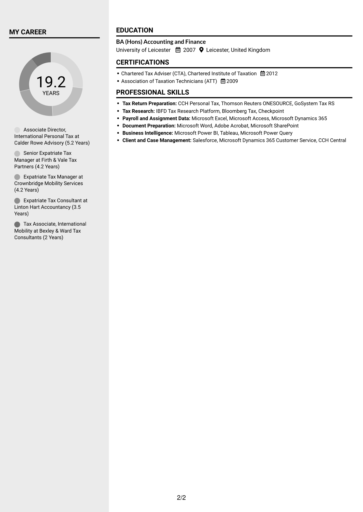 CV example — page 2
