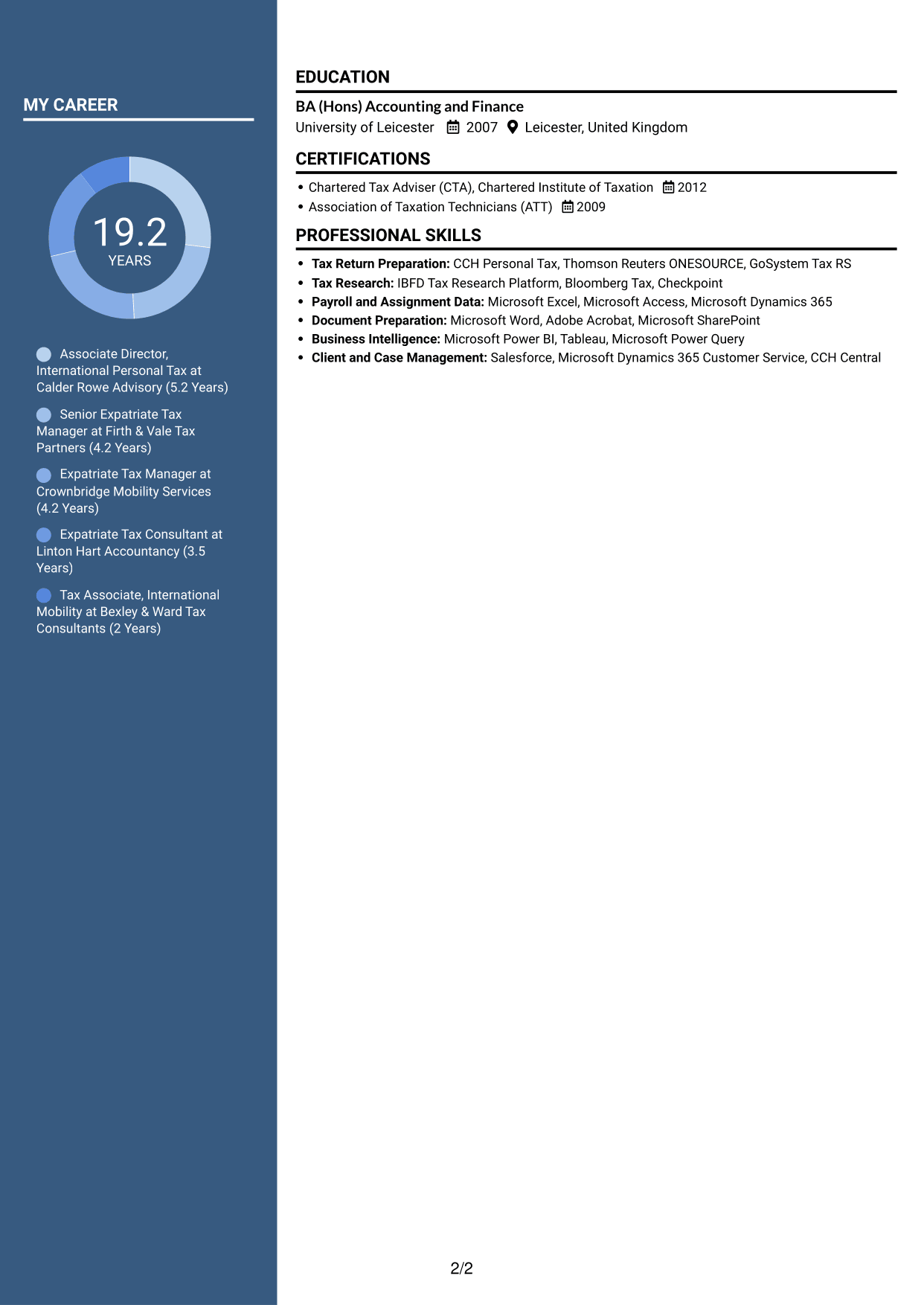 CV example — page 2