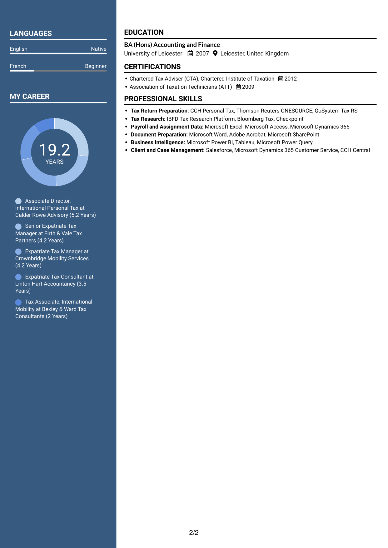 CV example — page 2