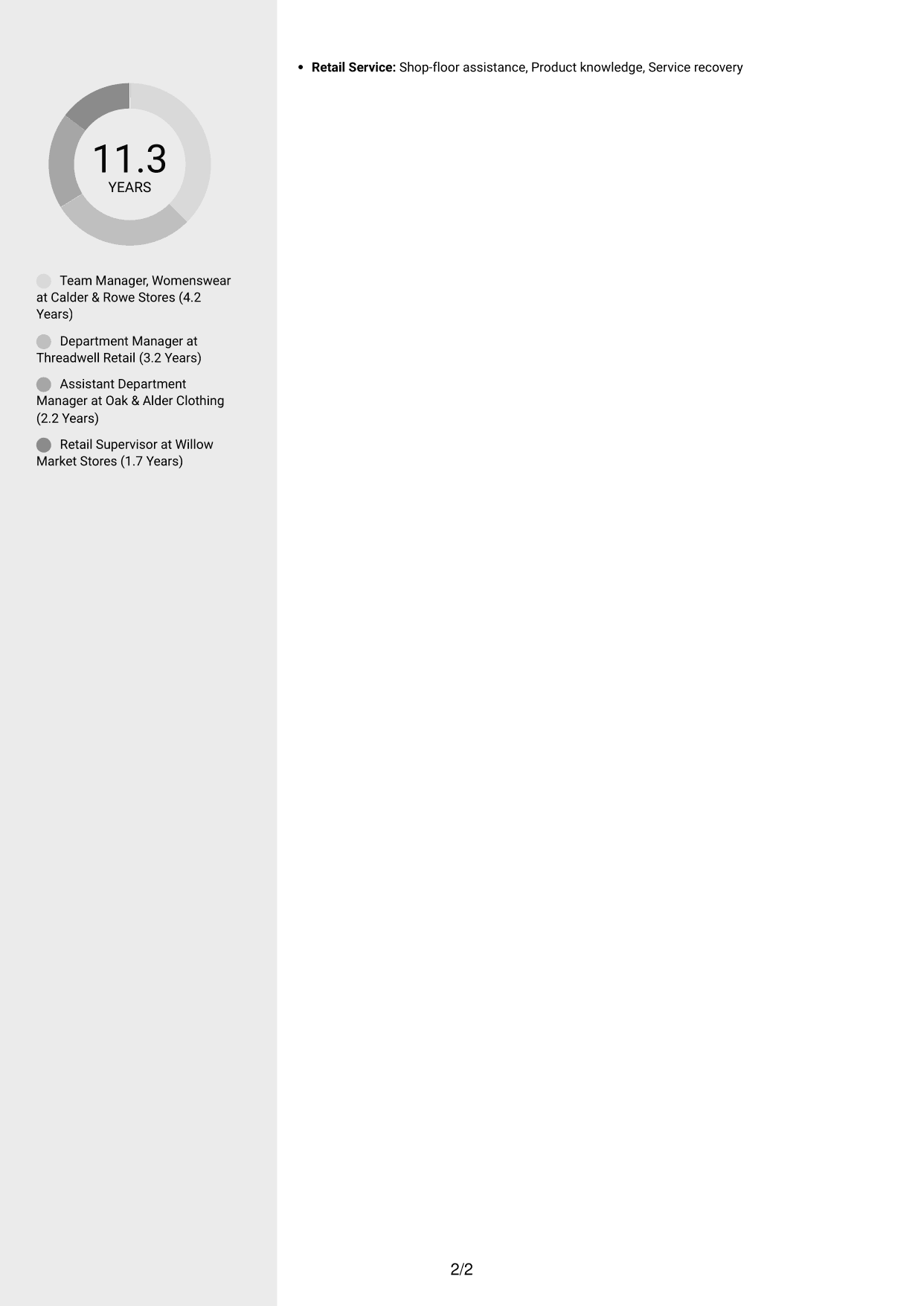 CV example — page 2