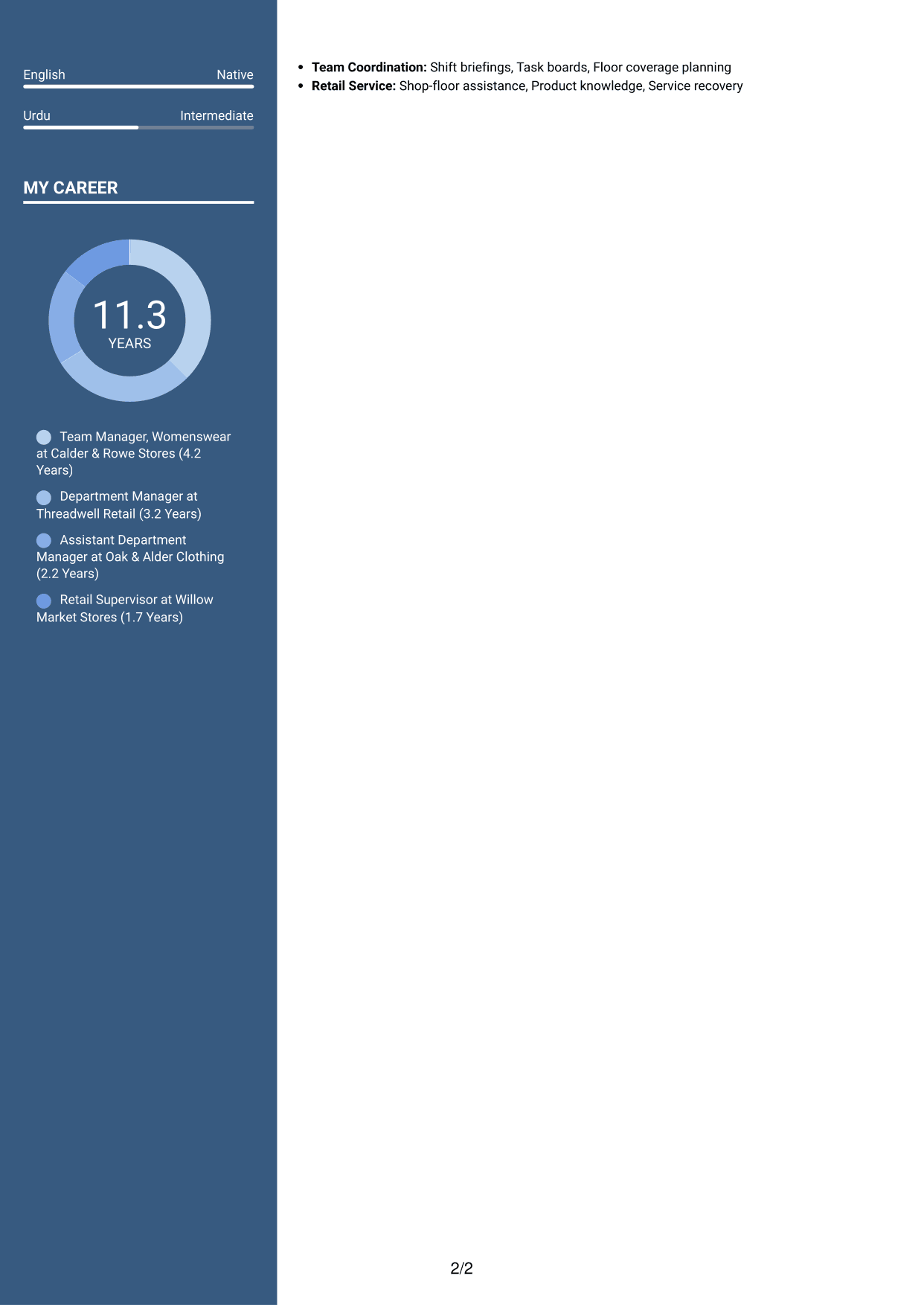 CV example — page 2