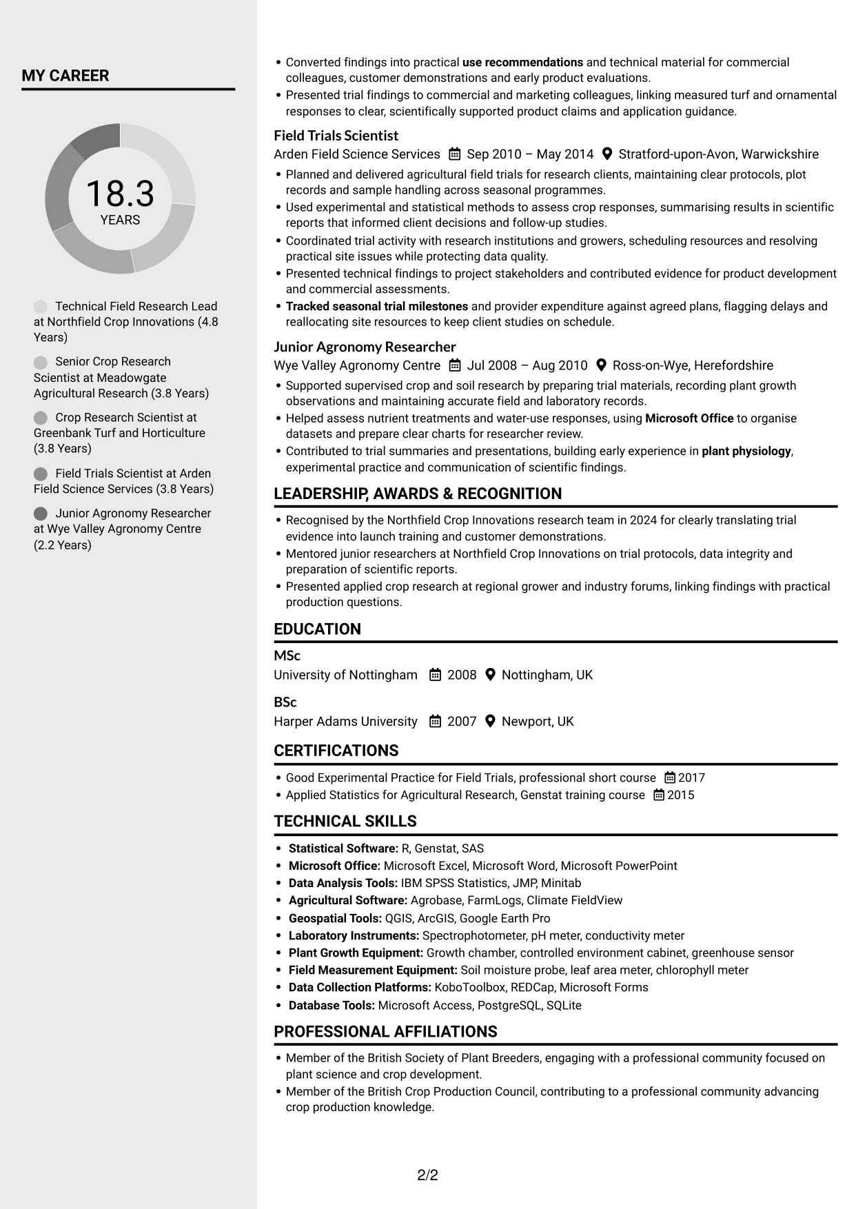 CV example — page 2