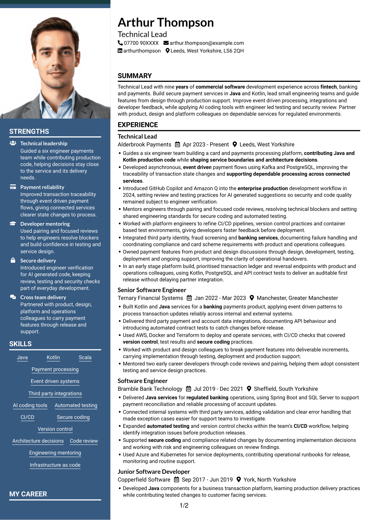 CV example — page 1
